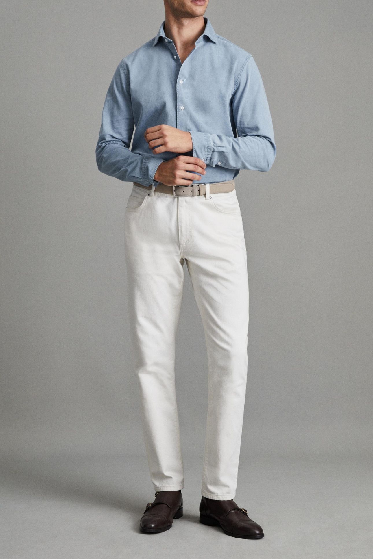 LS WASHED CHAMBRAY SHIRT BLUE 3
