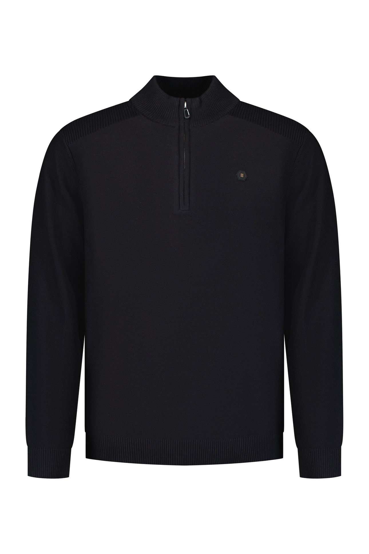 PULLOVER HALF ZIP SHOULDER DETAIL BLACK 2