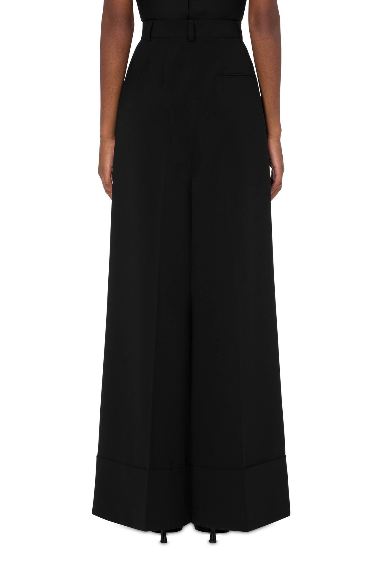 CREPE PALAZZO TROUSERS BLACK 2