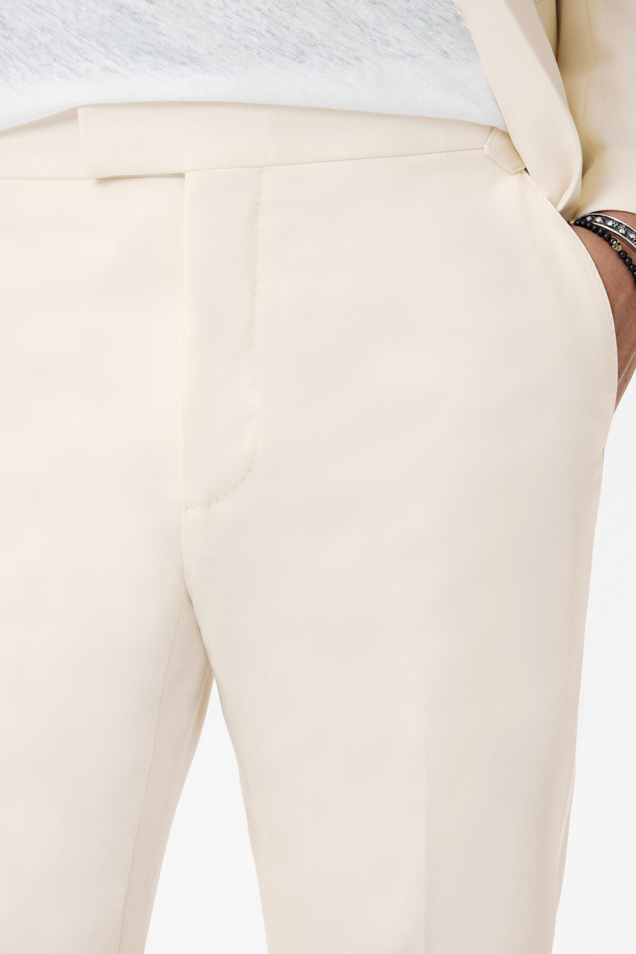 GLEN TUXEDO PANTS - TUXEDO PANTS WITH ST IVORY 3
