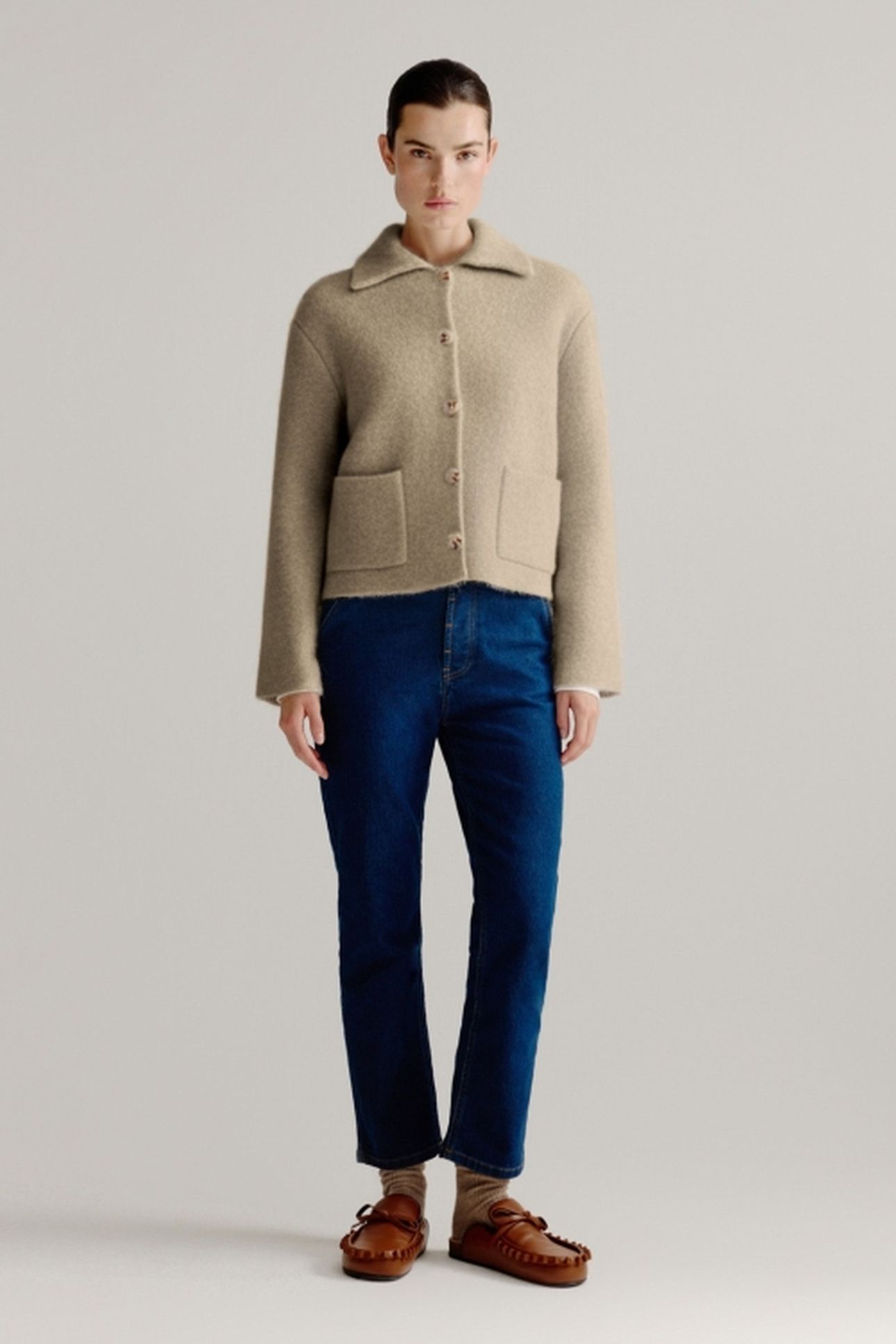 LINDA JACKET LIGHT KHAKI PRINT 1