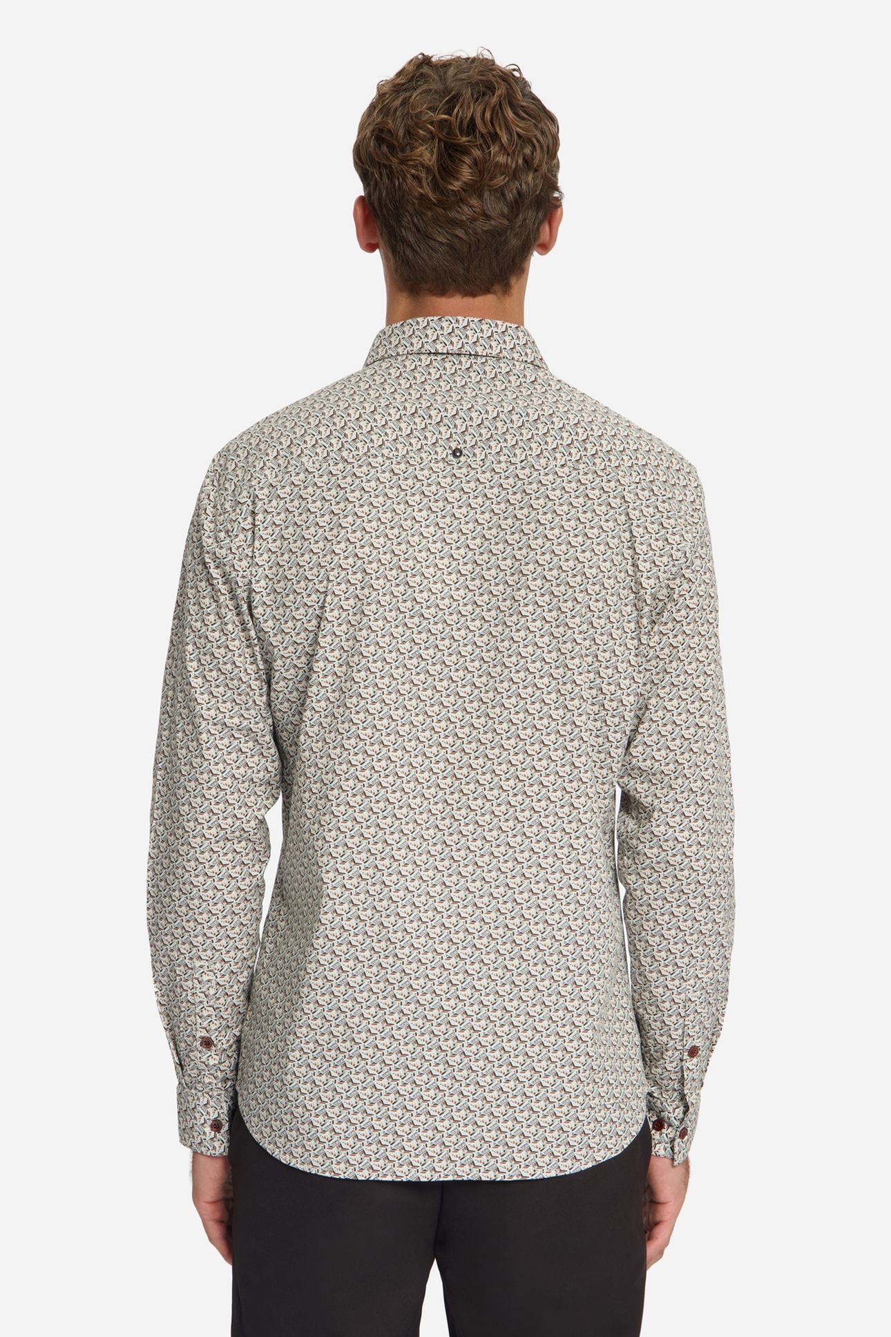 SHIRT STRETCH ALLOVER PRINTED CARAMEL 4