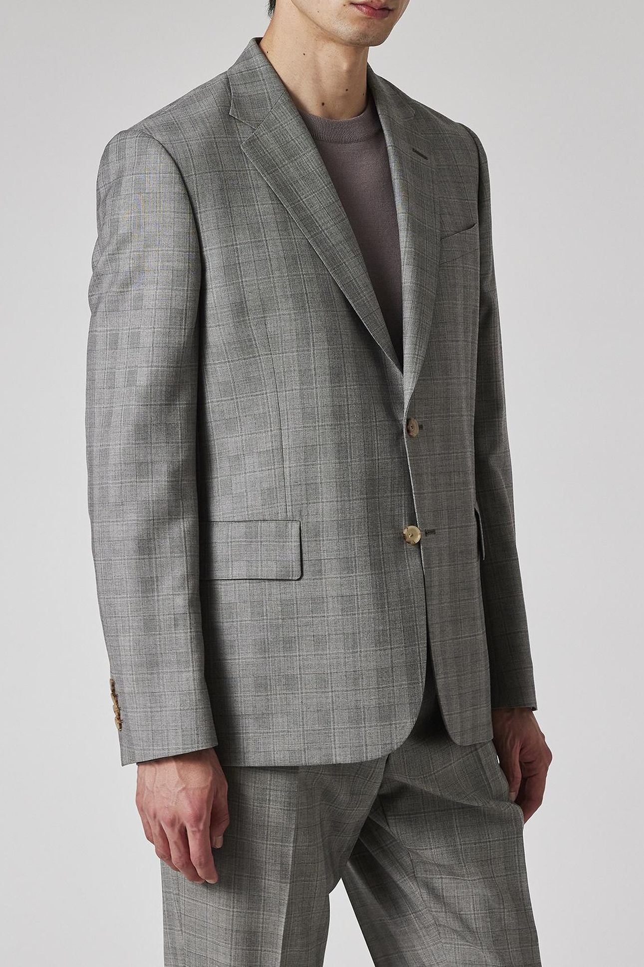 MENS TAILORED FIT 2 BUTTON SUIT GREY 2