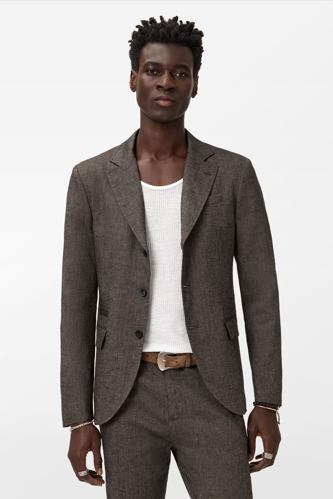 RIND JACKET - SLIM FIT NOTCH LAPEL JACKE MUSHROOM 1