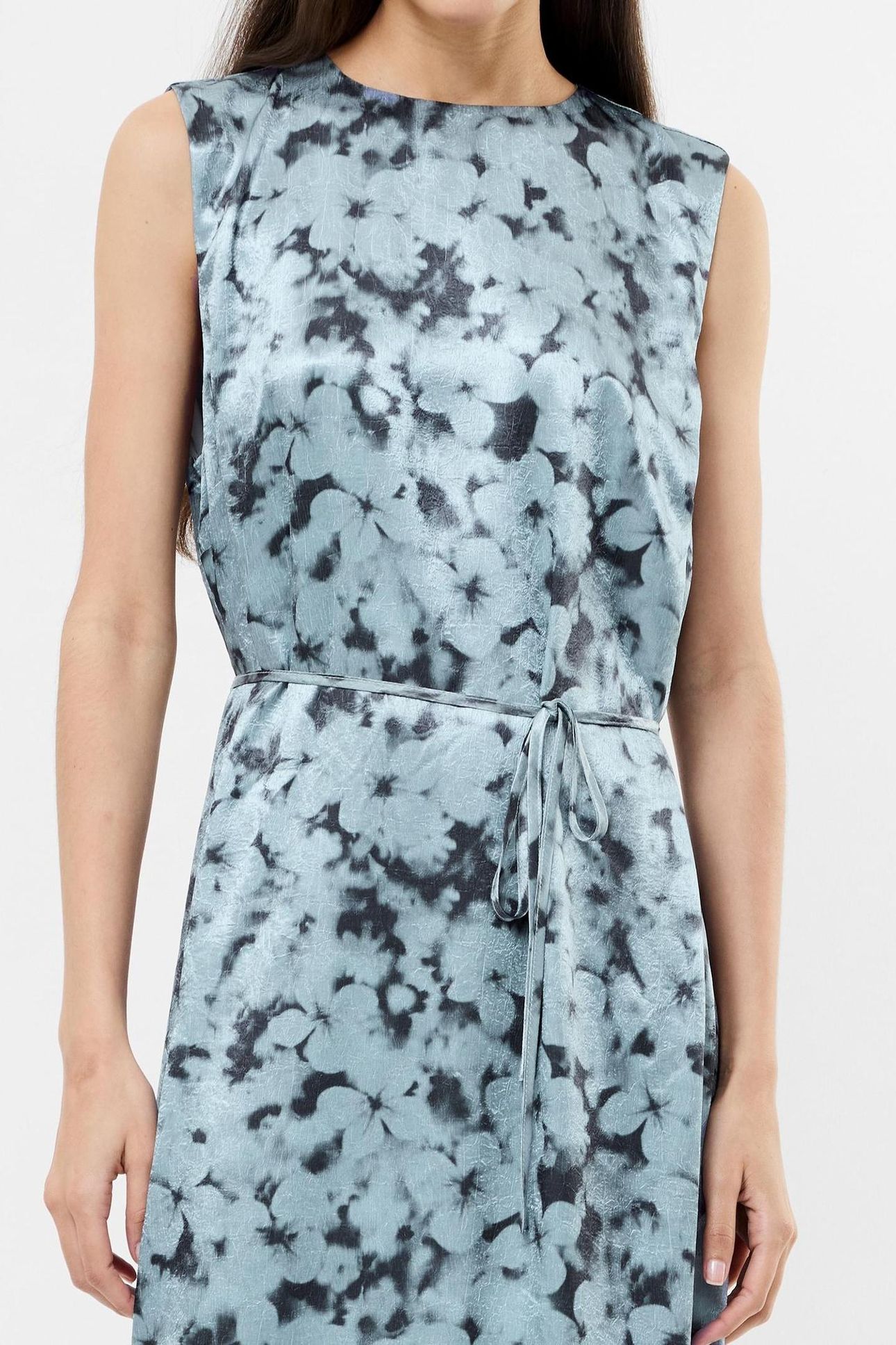CASSIE EMILE CRINKLE MIDI DRES BLUE MULTI BLUE MULTI 4