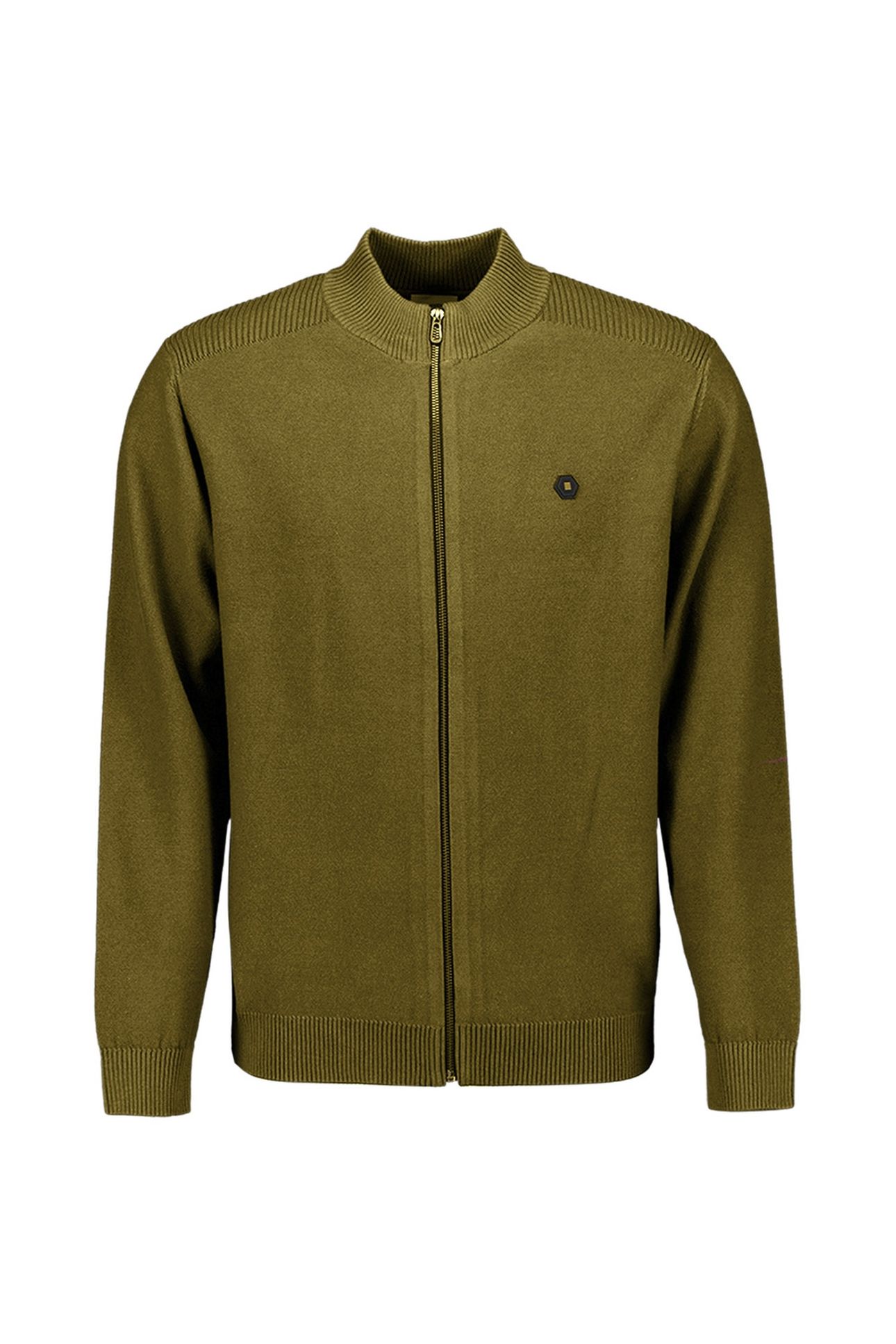 PULLOVER FULL ZIP SHOULDER DETAIL MOSS 1