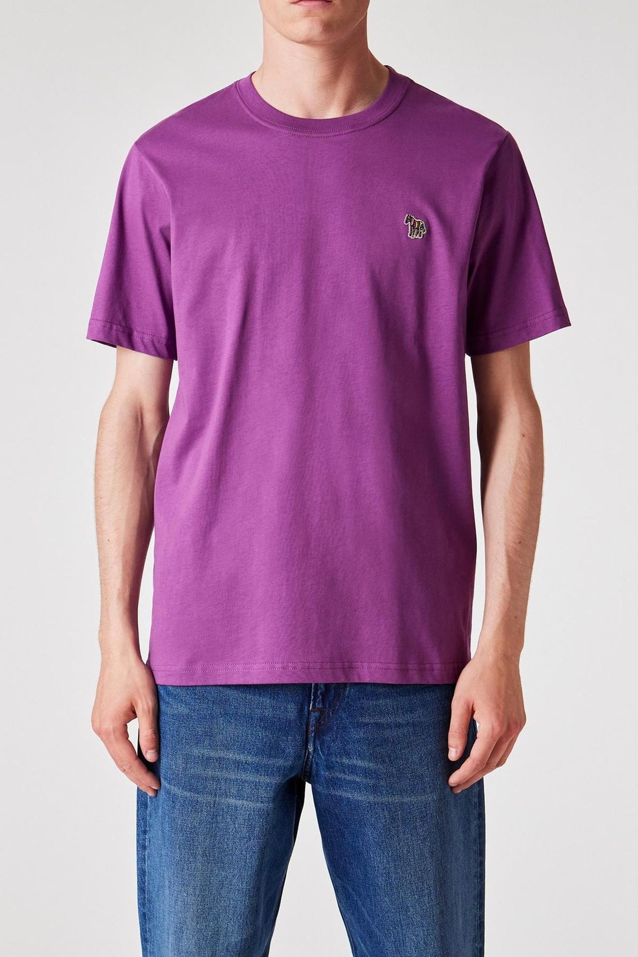 MENS REG FIT SS TSHIRT ZEBRA PURPLE 2
