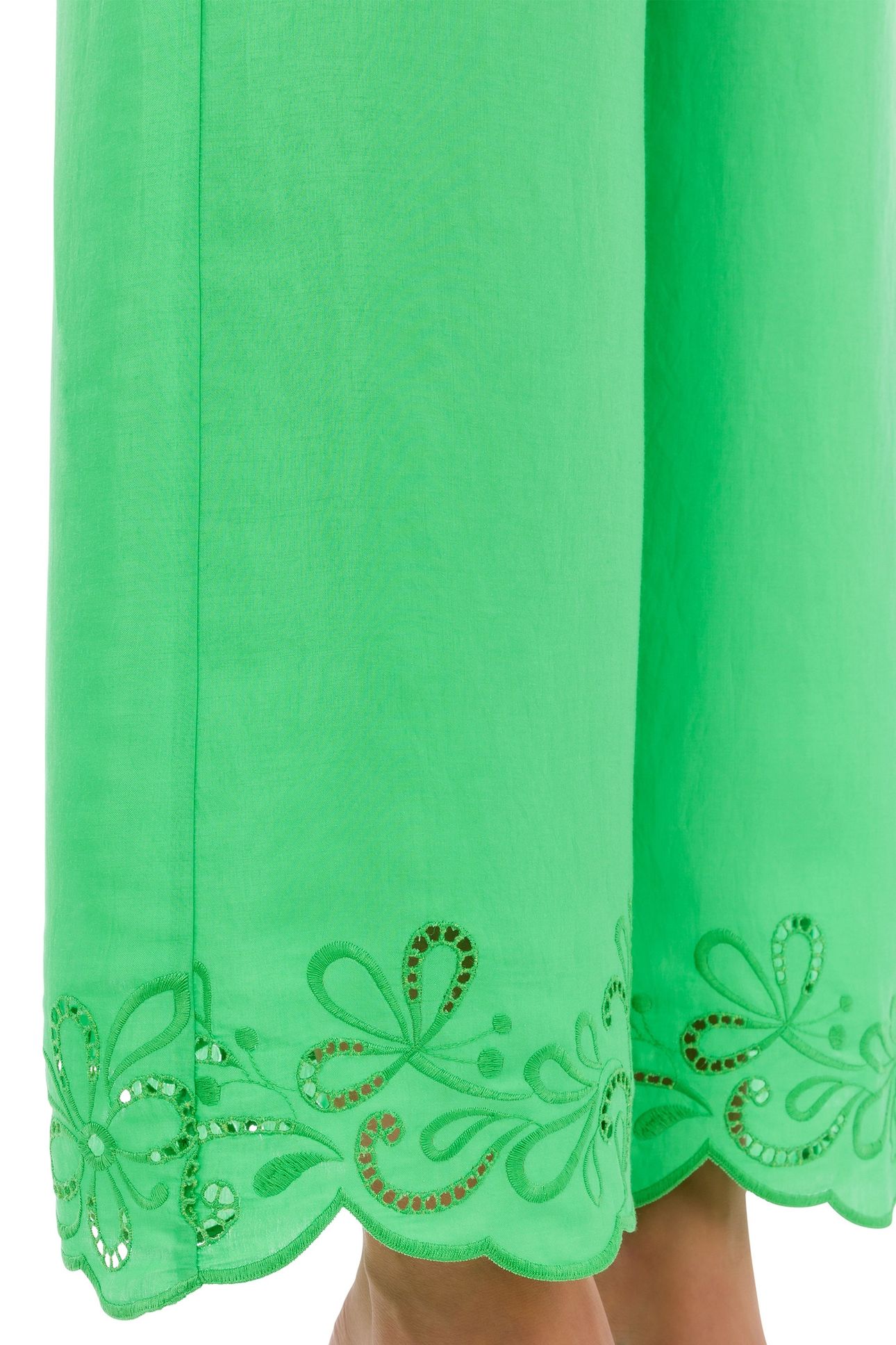 WIDE TROUSERS IN NYLON AND VISCOSE AJOUR GREEN 4