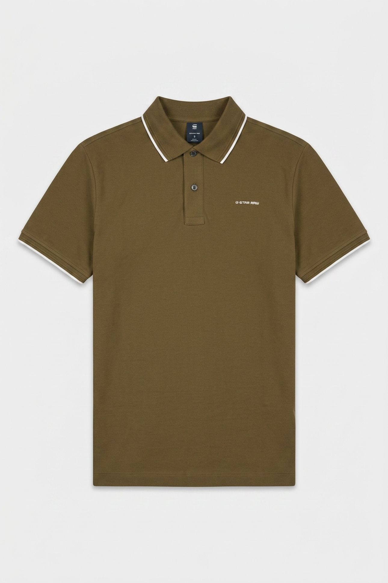 CHEST LOGO STRIPED POLO DARK OLIVE 3