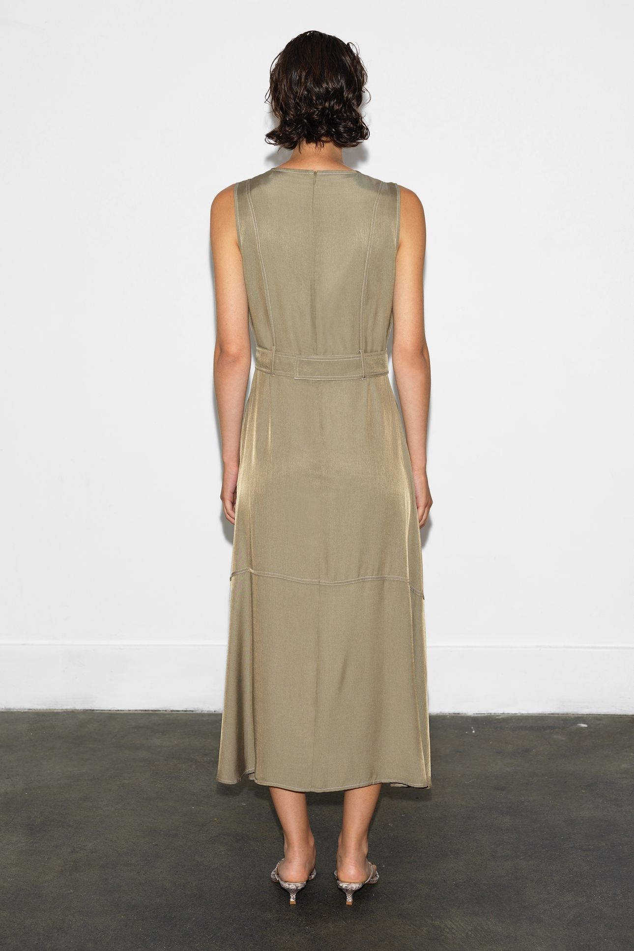 CELINA CUPRO SLVLSS CARGO DRES WASHED KHAKI 2