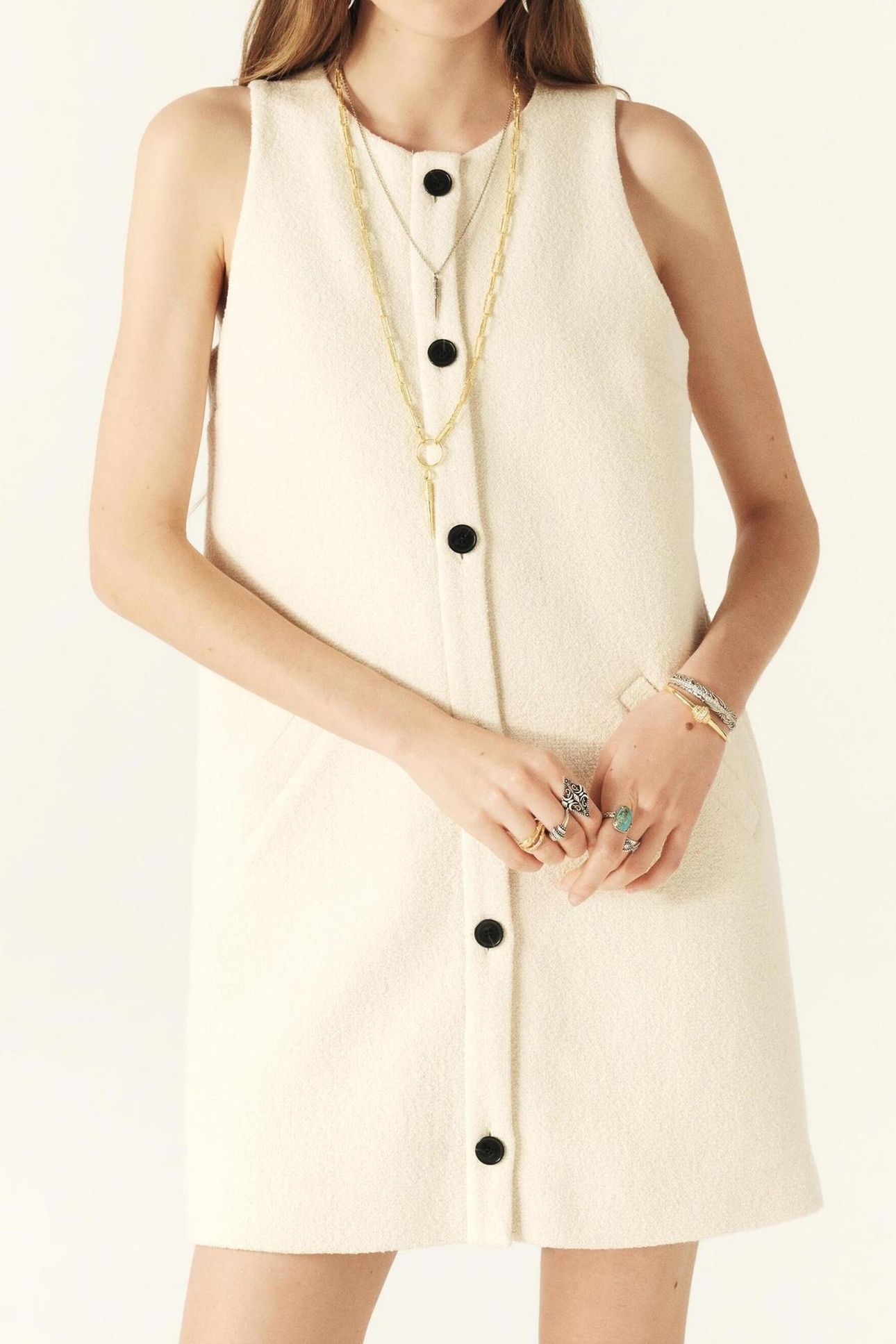 MINI DRESS ECRU 1