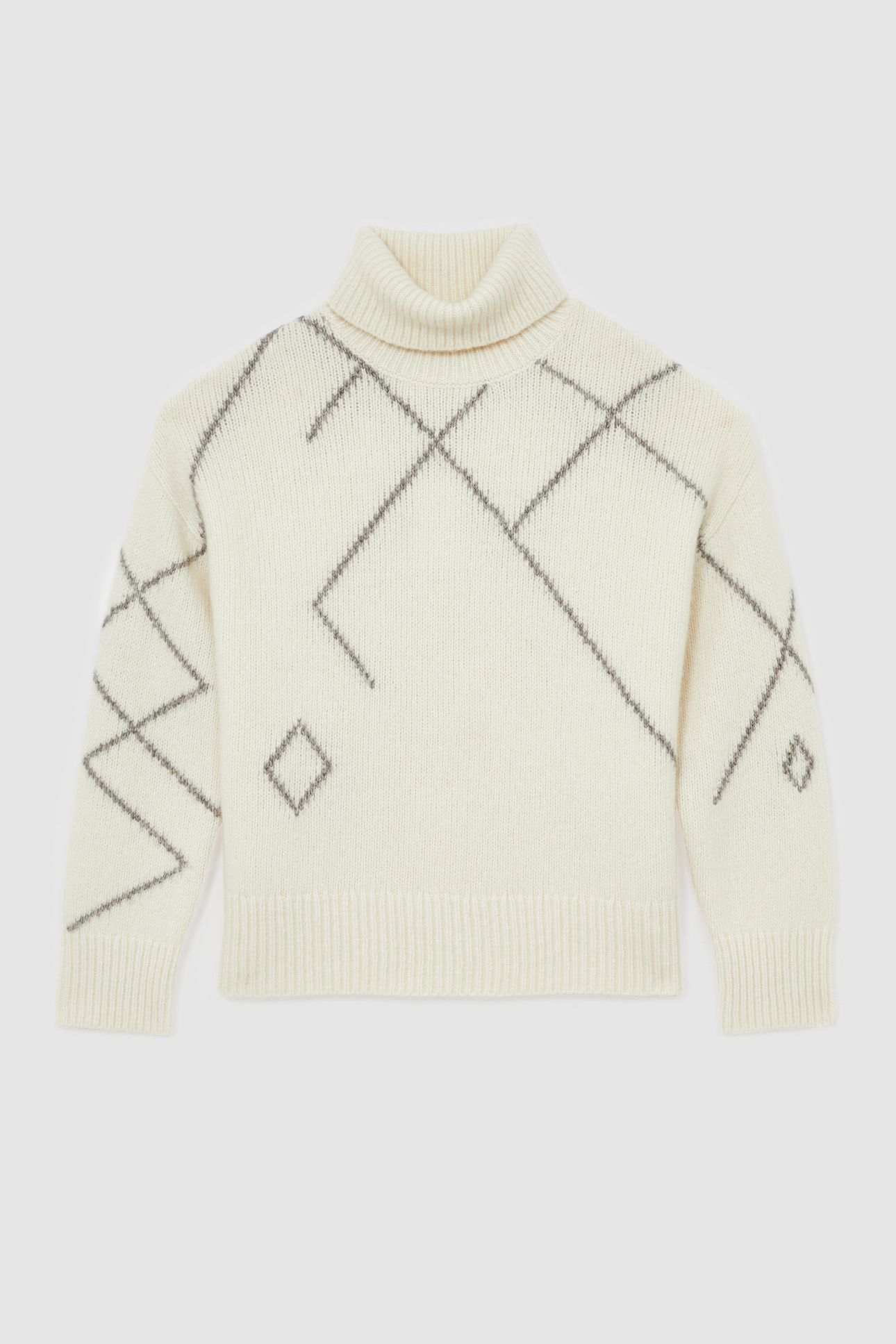 PATTERN KNIT CREAM/TAUPE BROWN 4