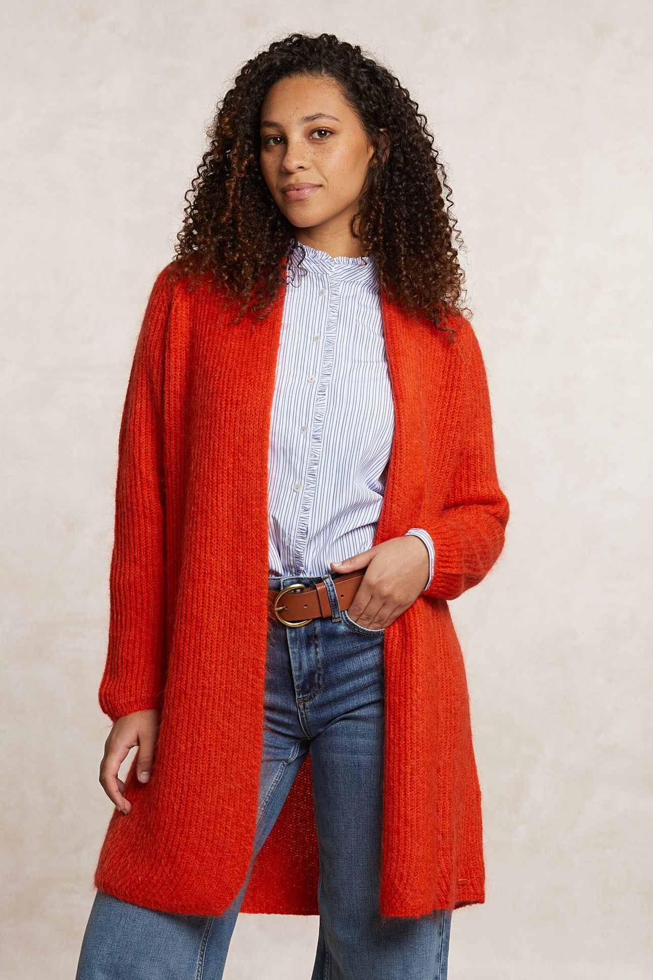 LONG CARDIGAN LONG SLEEVES ORANGE 3