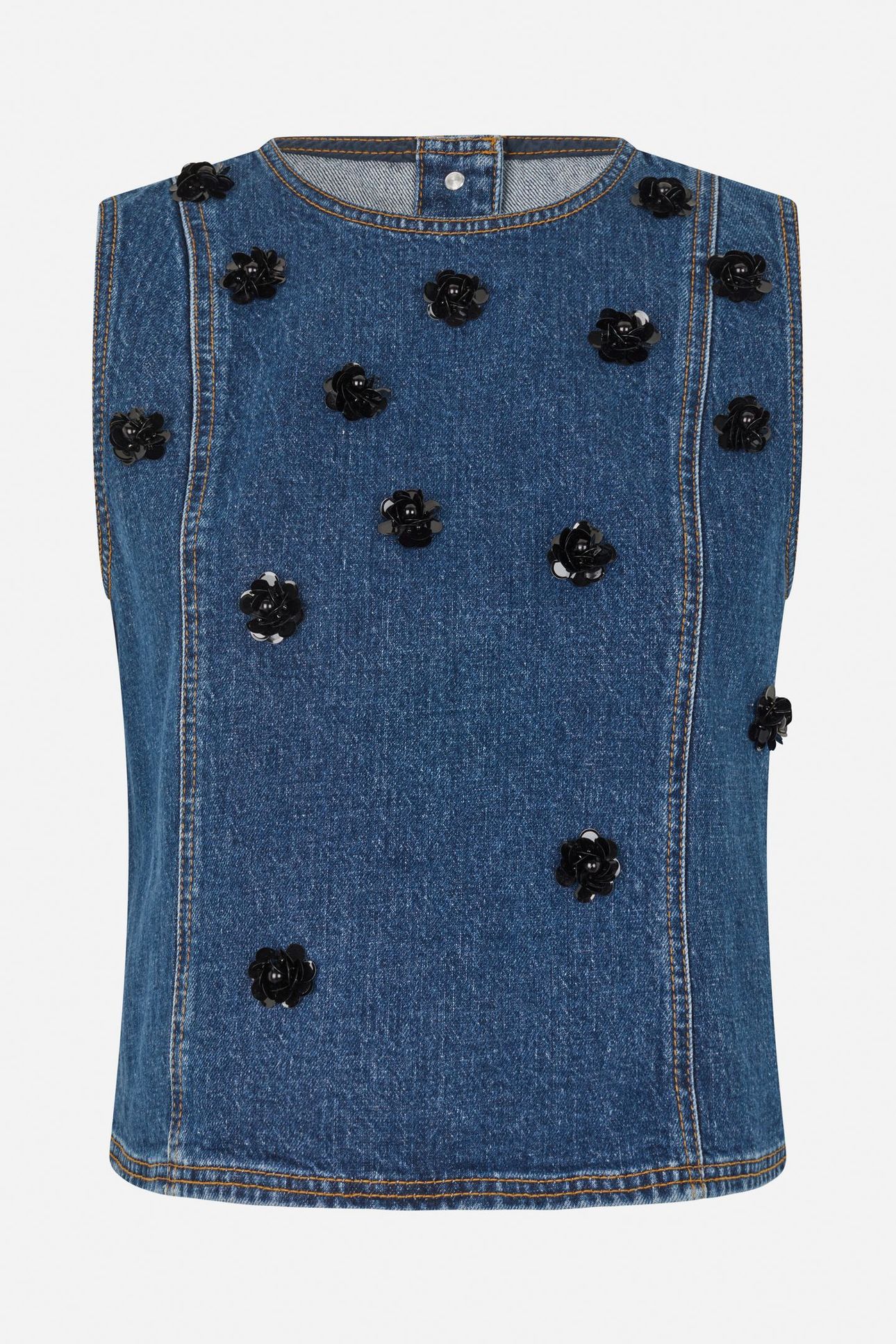 MADINE BLOUSE DENIM SEQUINCE FLOWER 5