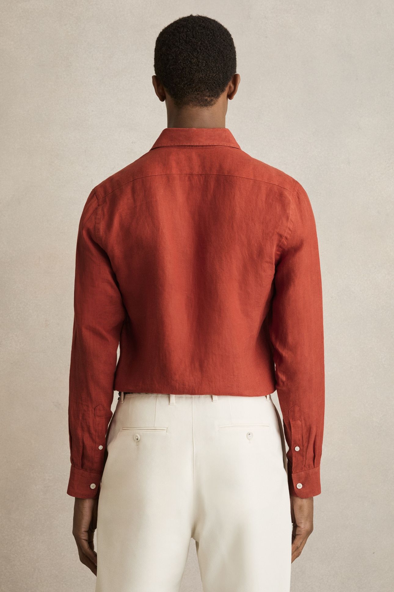 LS LINEN SHIRT PAPRIKA RED 2