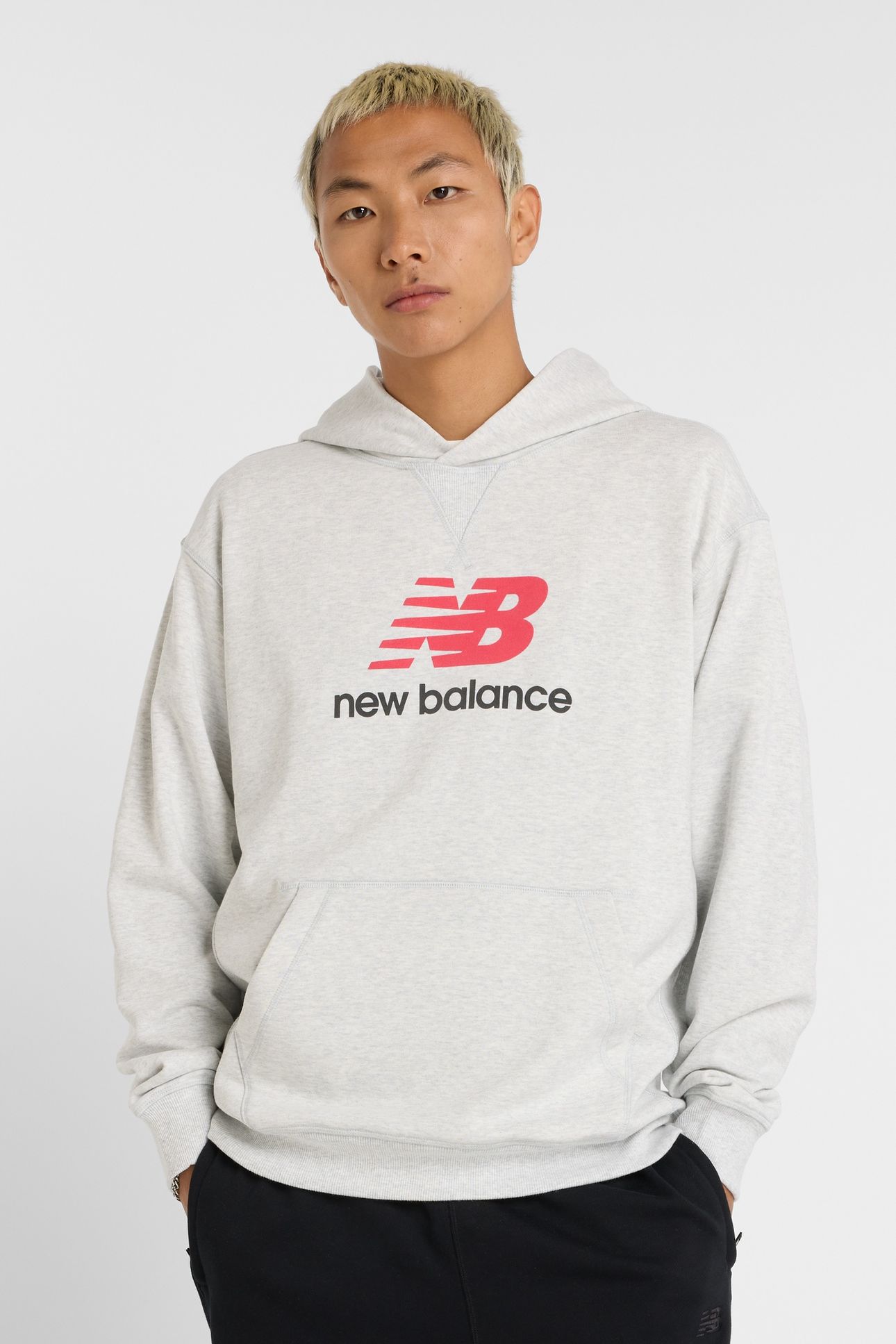 ATHLETICS FRENCH TERRY LOGO HOODIE ASH 1