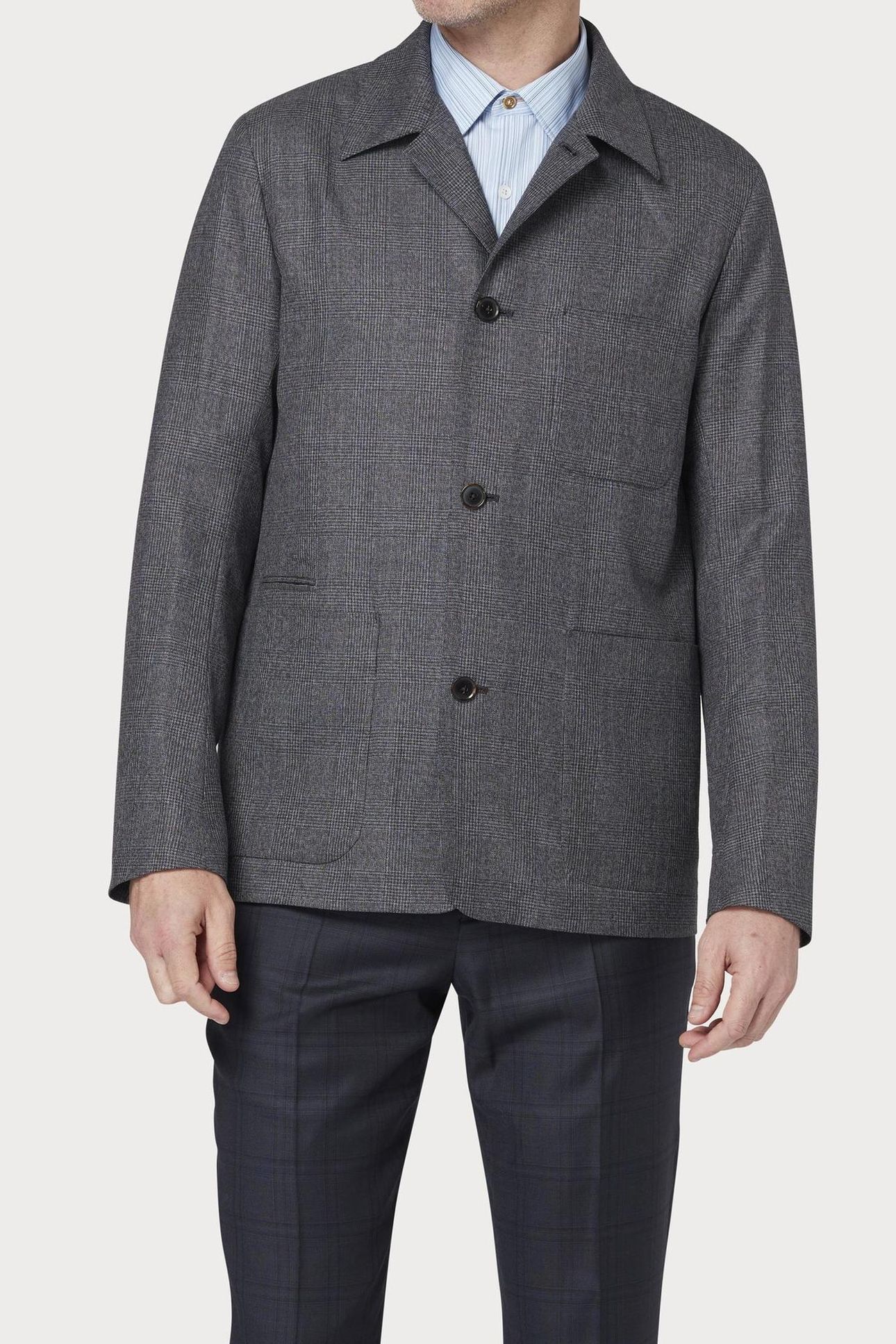 MENS 4BTN CASUAL JKT GREYISH BLUE 1