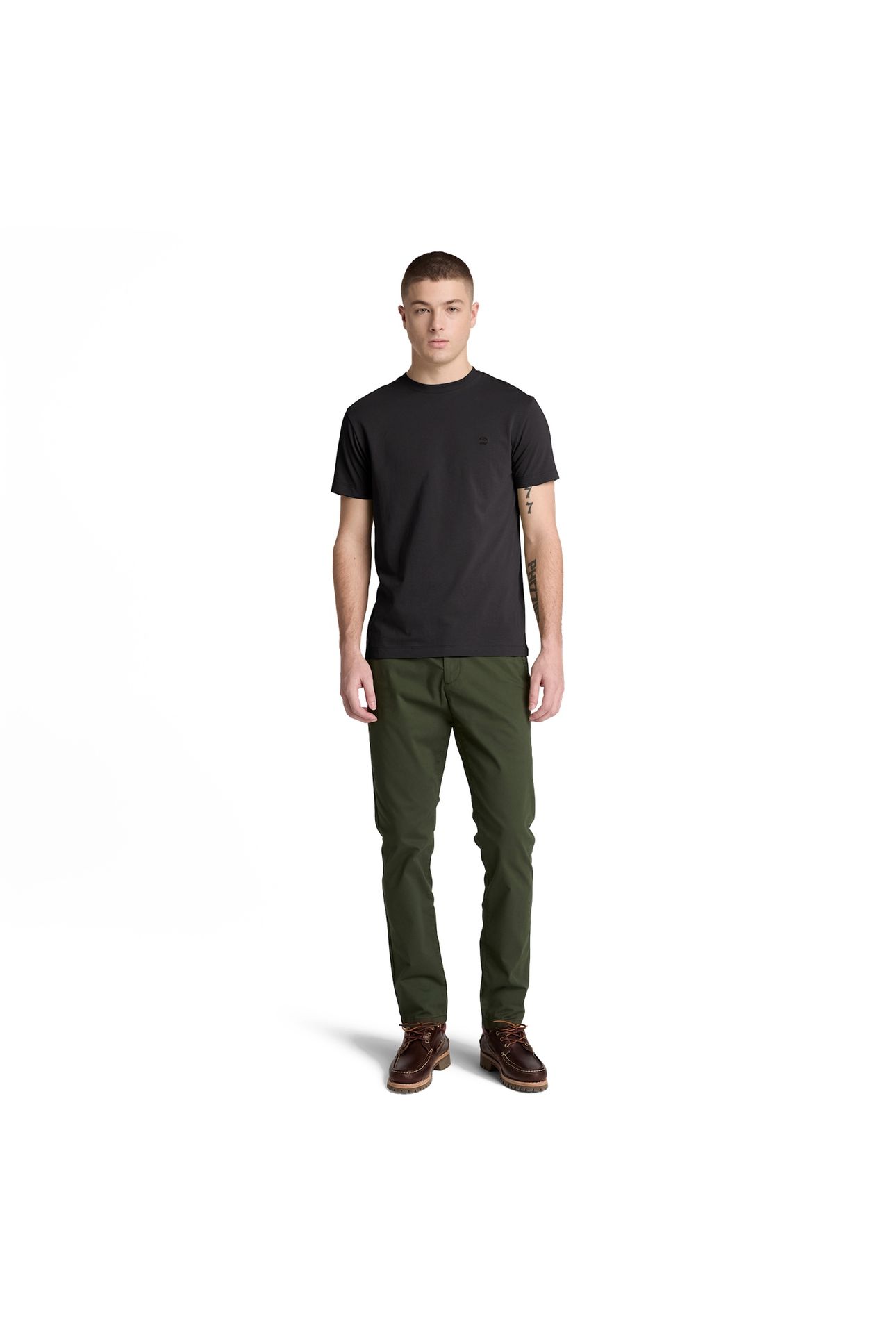 OYSTER RIVER CHEST LOGO SS TEE SLIM BLACK 4