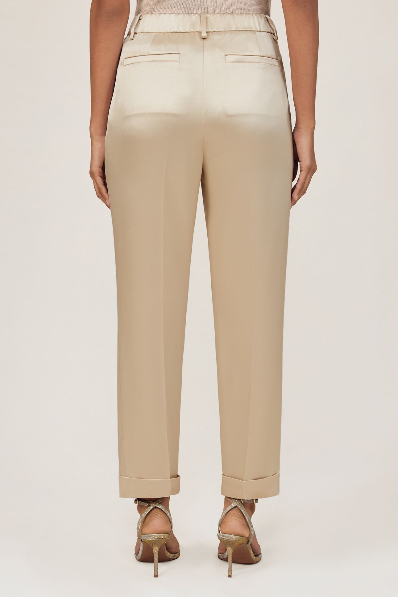 SATIN TAPER TROUSER NEUTRAL 2