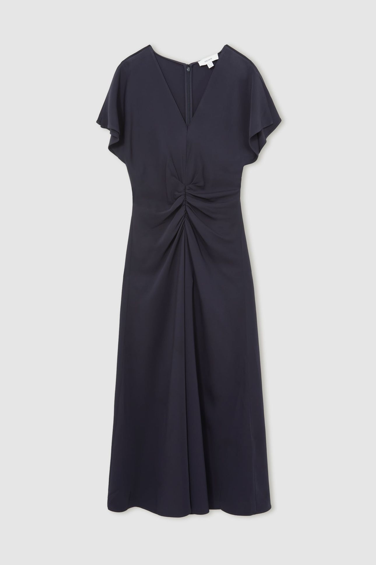 RUCHED FRONT WORKWEAR DRESS NAVY 3
