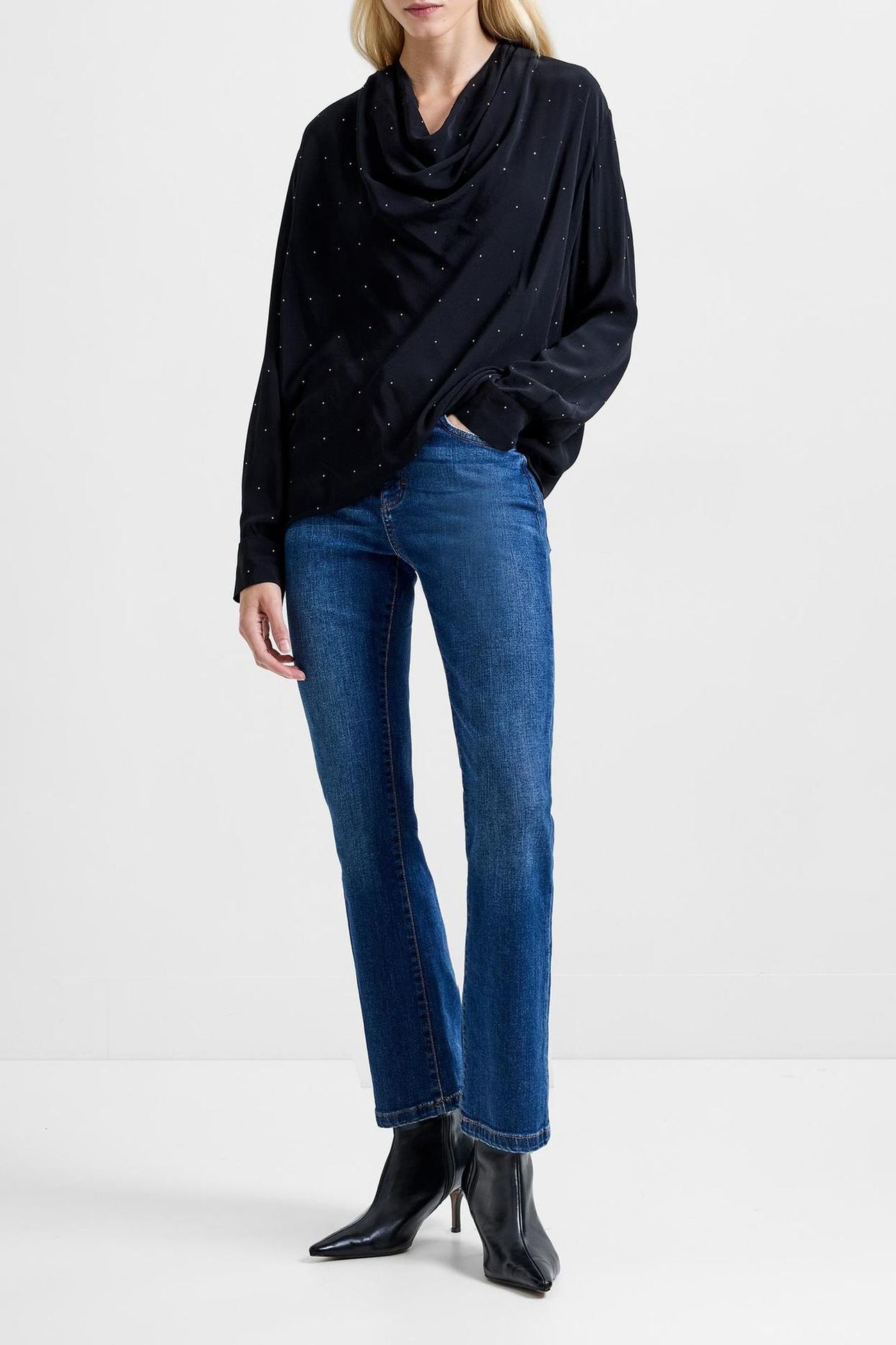 RENAYA DIAMANTE DRAPED BLOUSE BLACKOUT 1