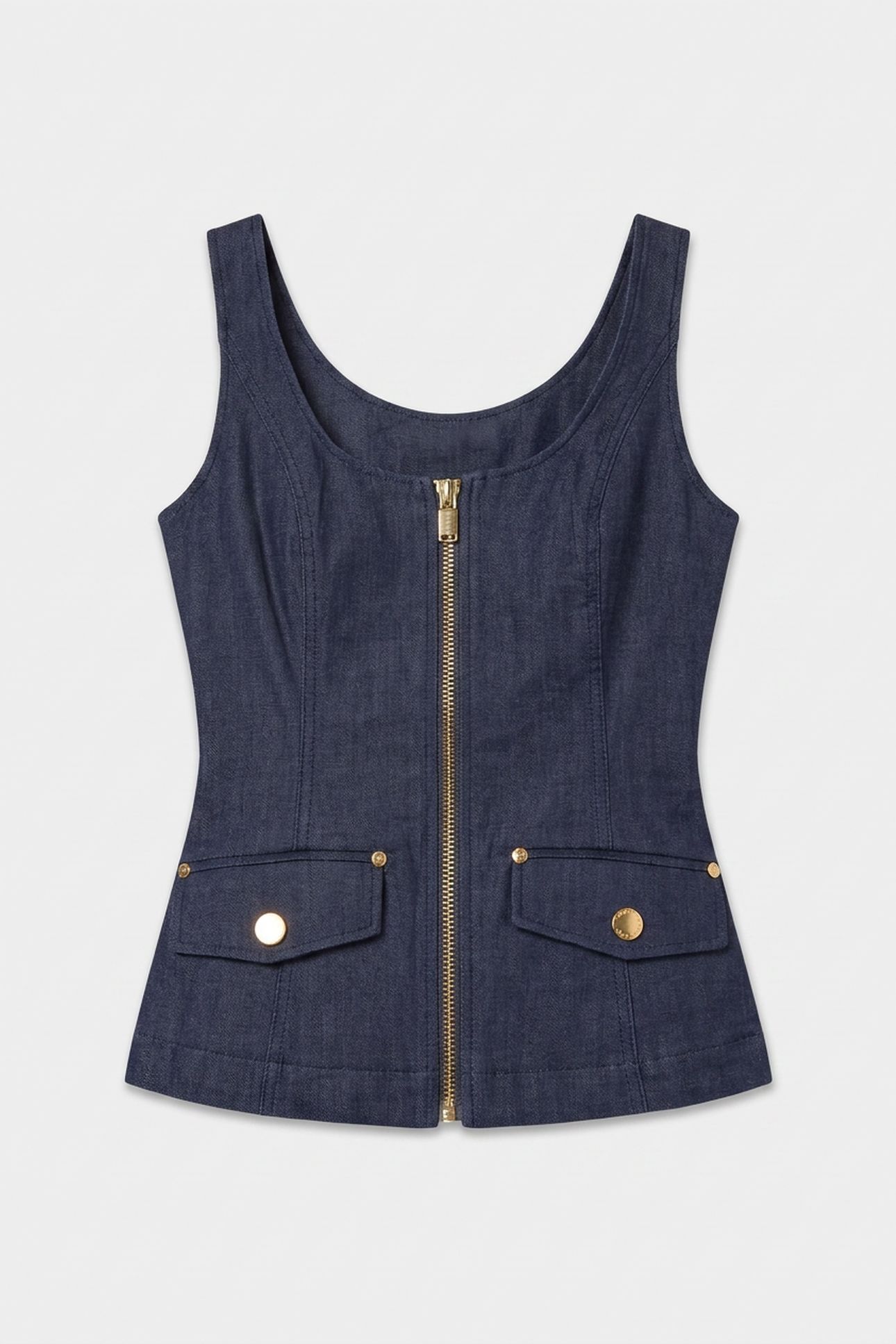 ZIPPED SL CORSET TOP DARK WASH 3