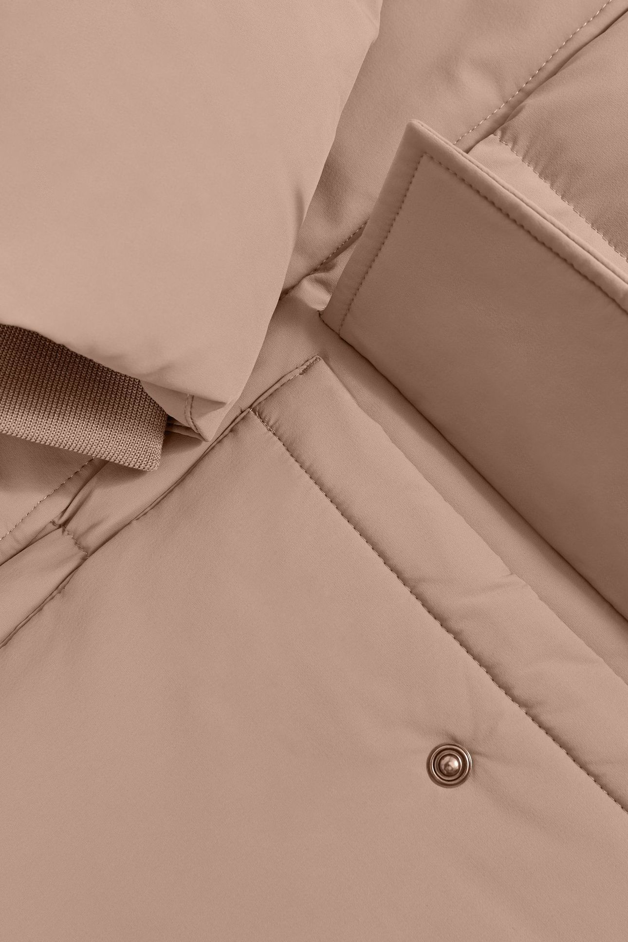 LS LONGLINE QUILTED ZIP THROUGH PUFFER JACKET LIGHT CAMEL BR 5