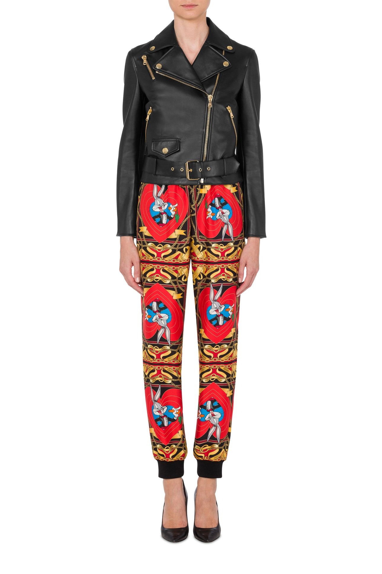 CHINESE NEW YEAR NAPPA LEATHER BIKER BLACK 1