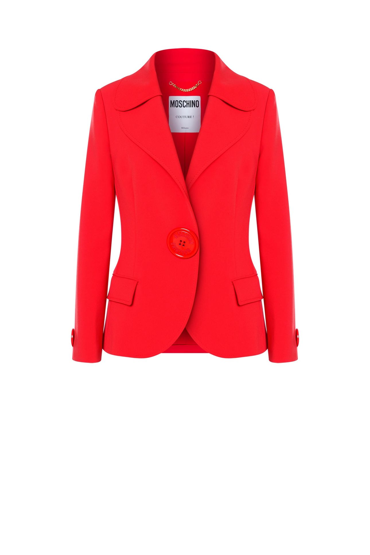 MOSCHINO BUTTON CRÊPE JACKET RED 3