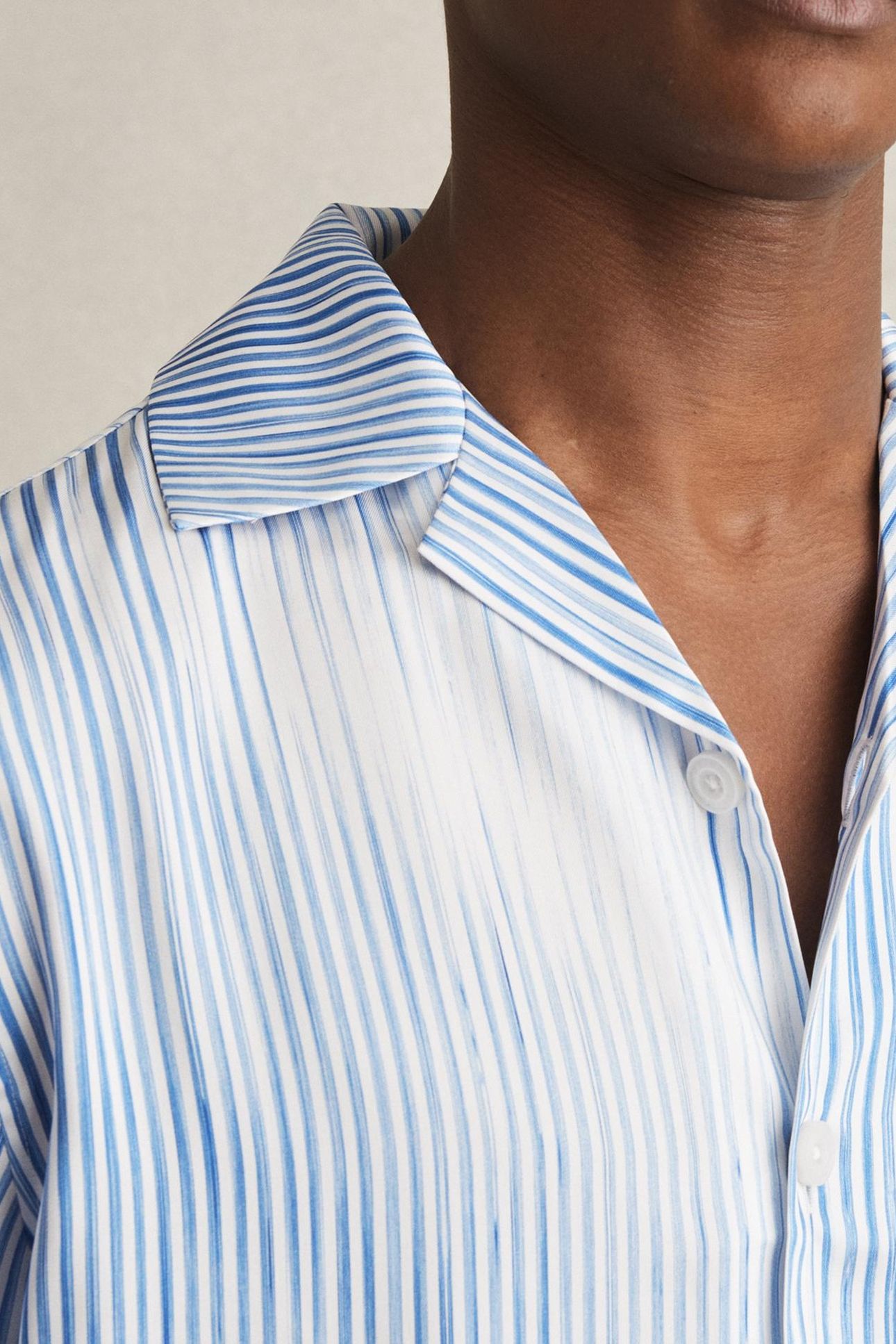 SS STRIPE PRINT CUBAN SHIRT SOFT BLUE/WHITE 6