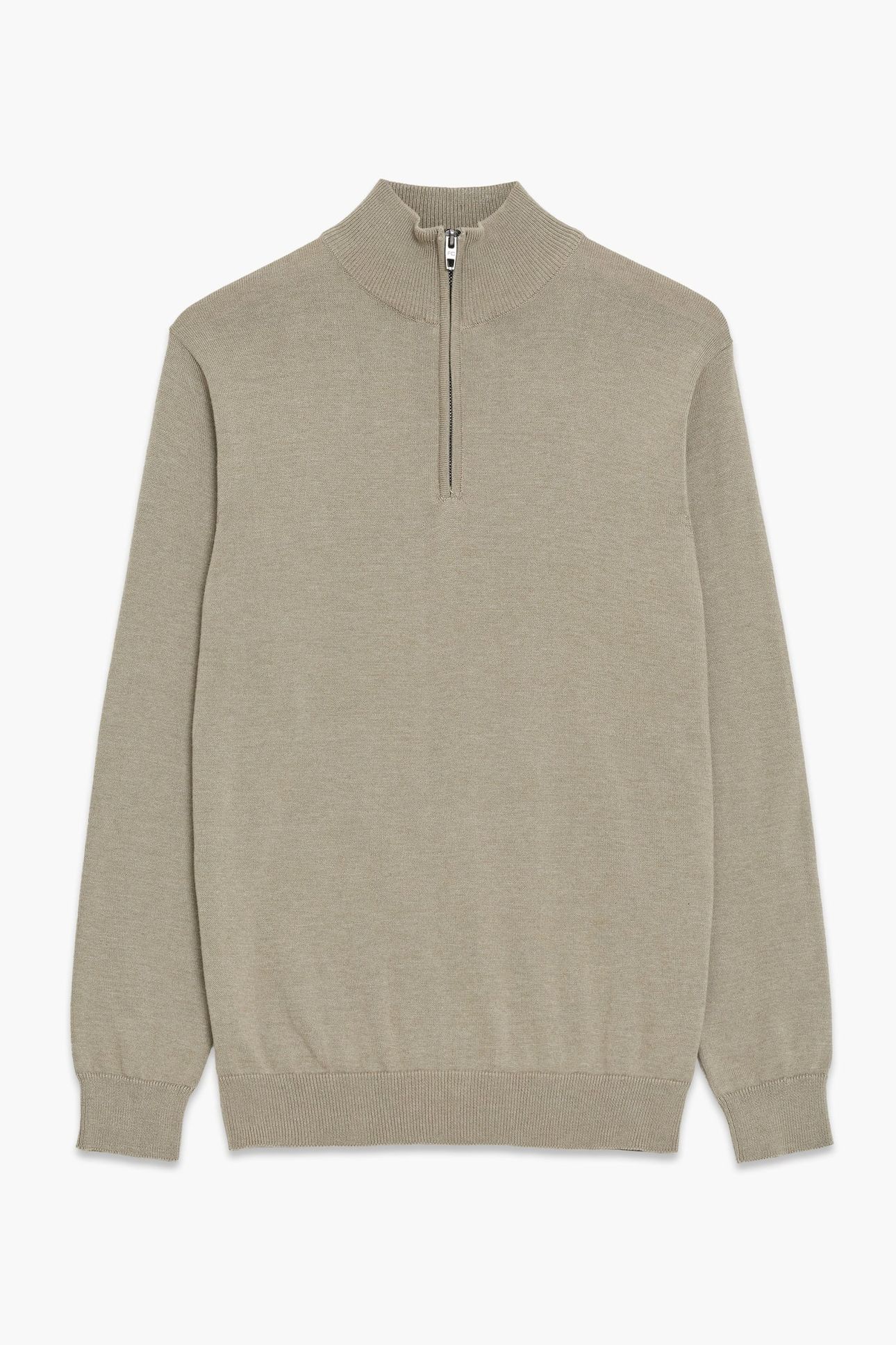 1/2 ZIP COTTON KHAKI MEL SIZE [L] KHAKI MEL 1