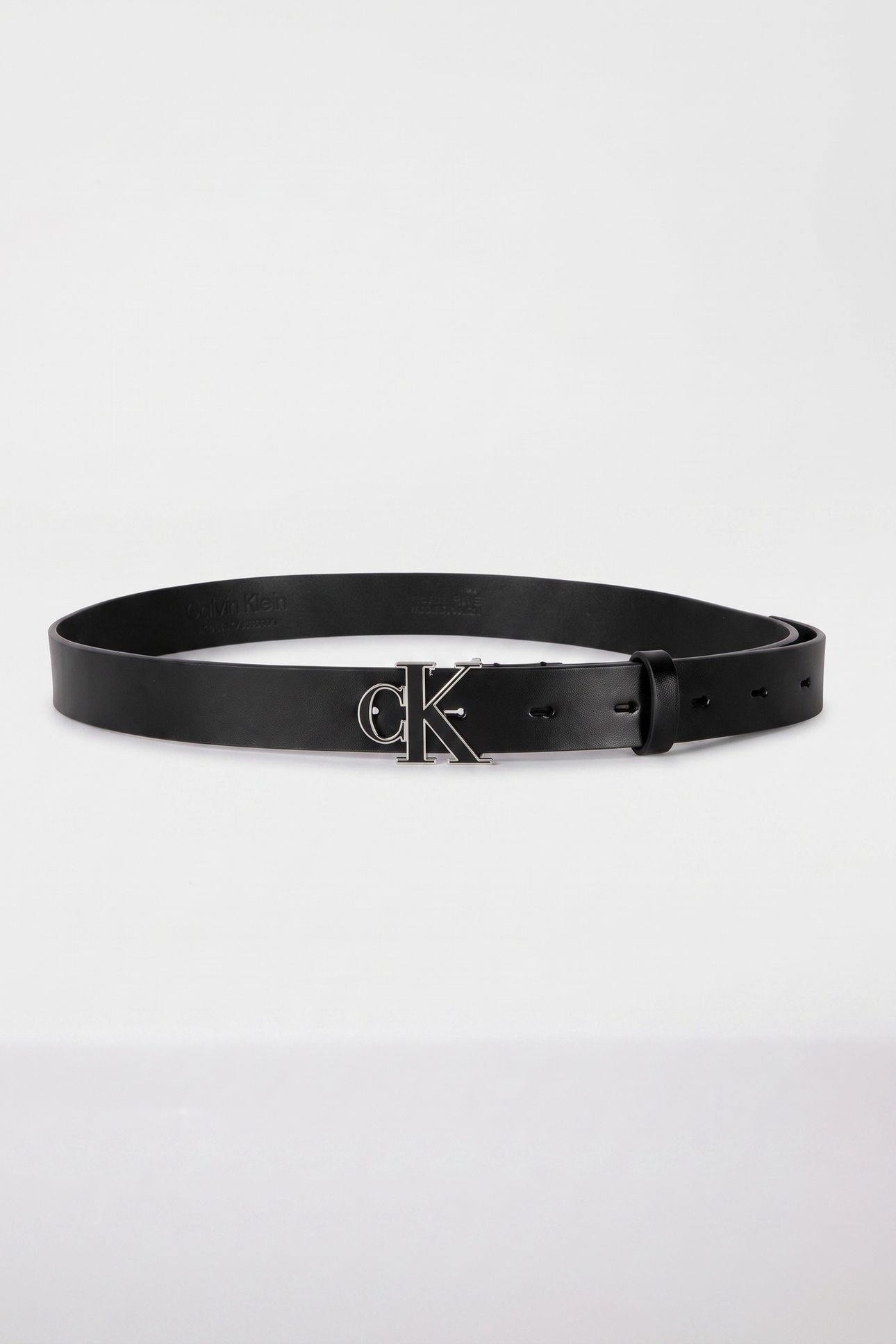 ROUND BUCKLE 30MM BELT BLACK/ANTIQUE NICKEL 1