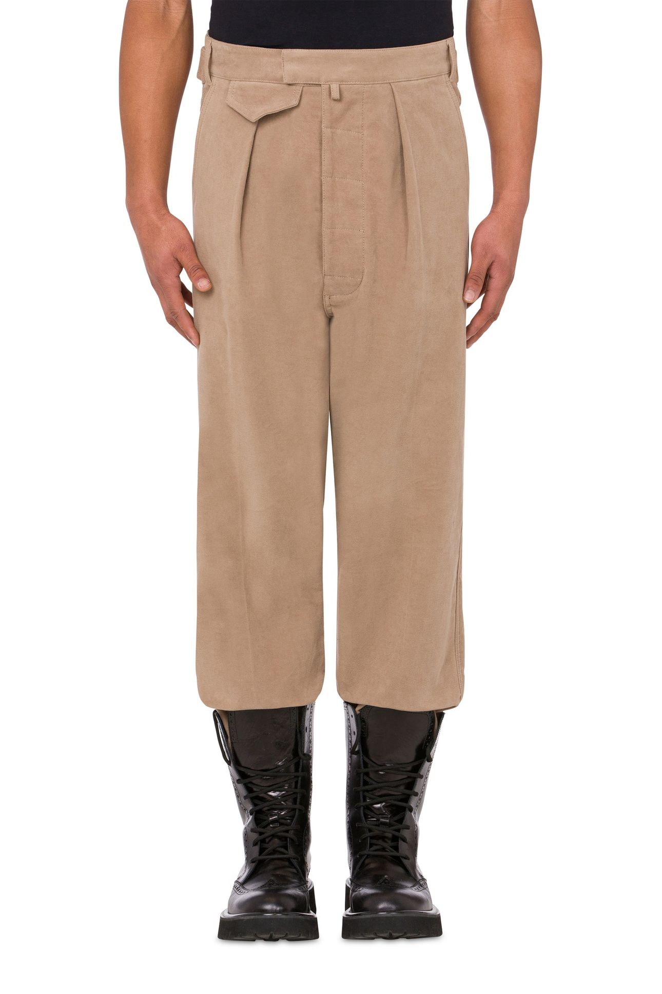STRETCH COTTON MOLESKIN TROUSERS BROWN 1