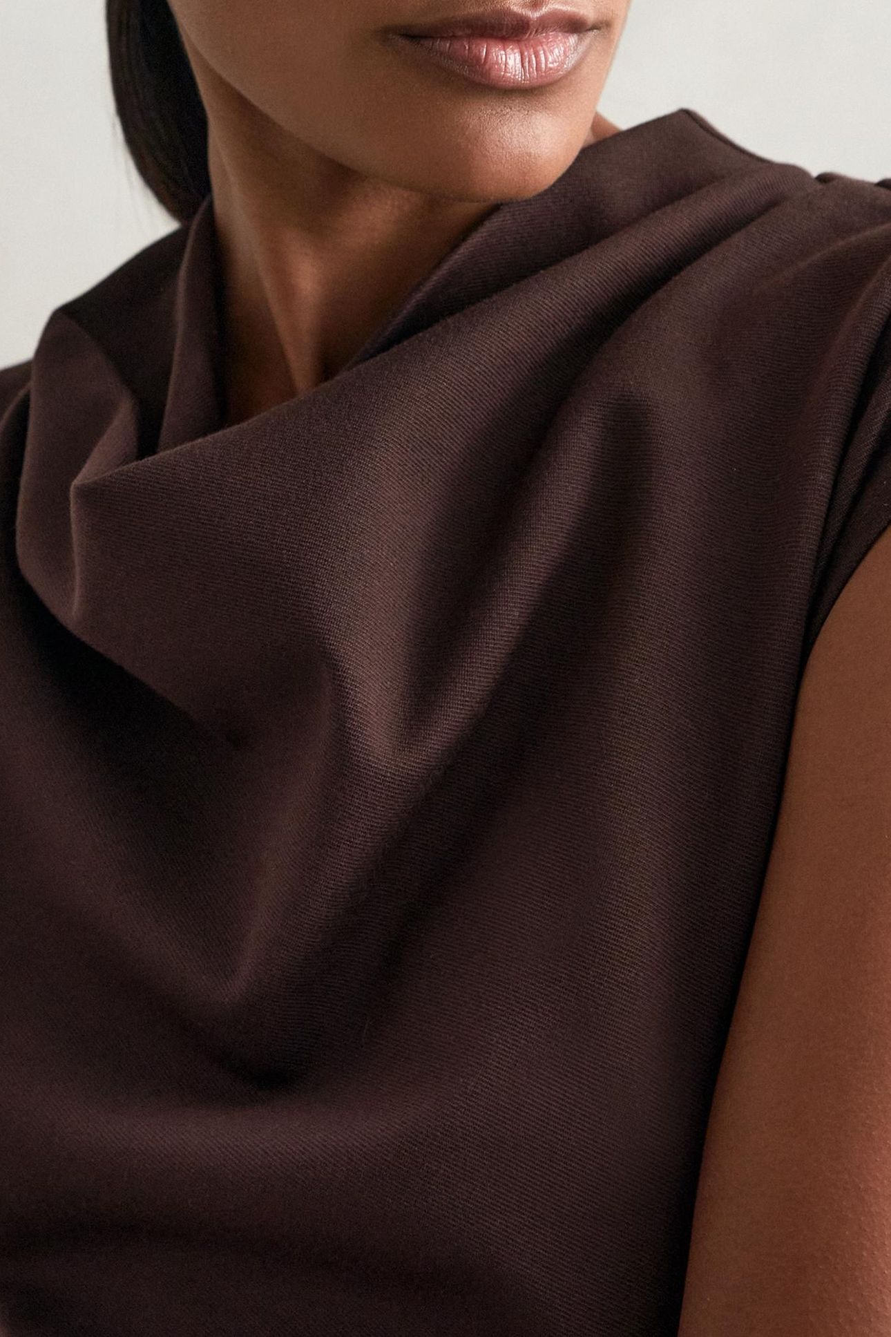 TWILL JERSEY MIDI DRESS BURGUNDY 6