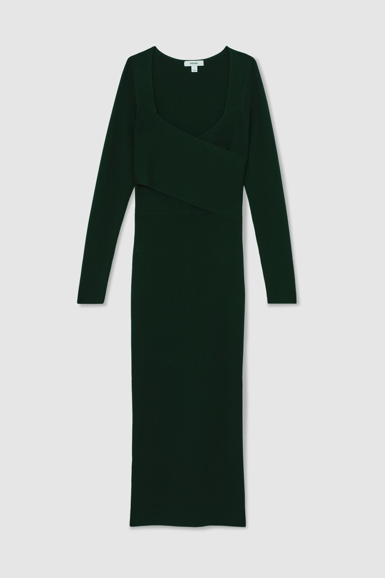 KNITTED WRAP DRESS GREEN 4