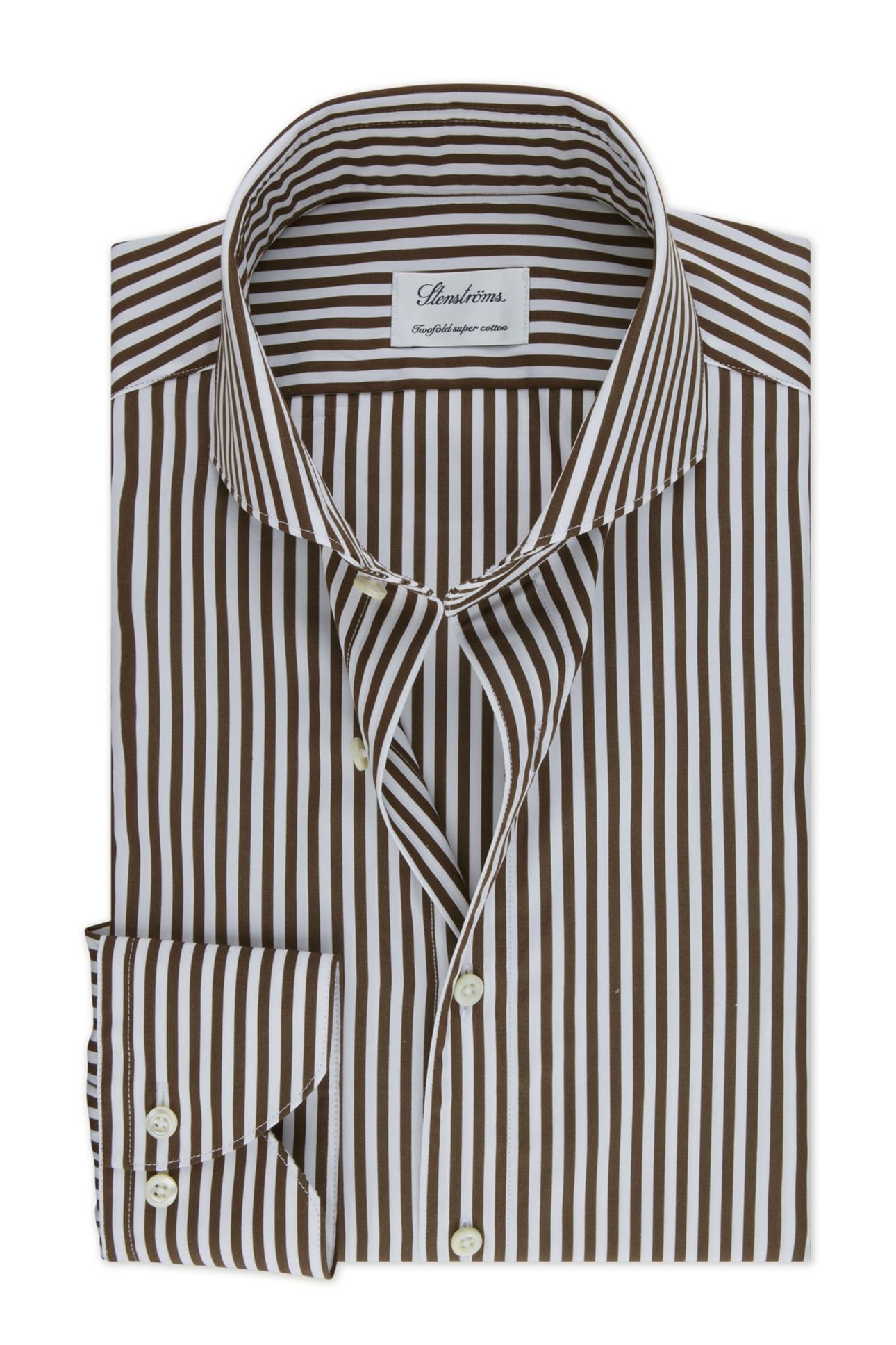 FITTED BODY/36, RC CUFF DARK BROWN STRIPE 1