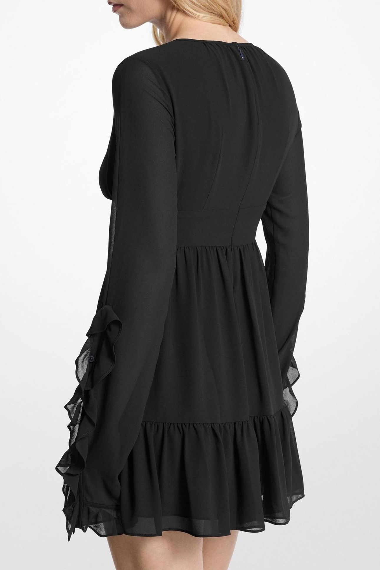 RUFFLE SLEEVE DRESS BLACK 2
