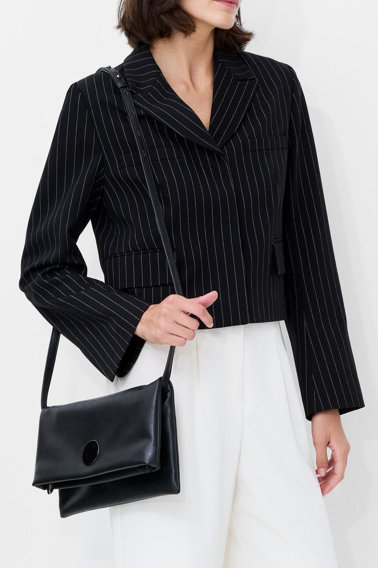 MORGAN TAILORED CROPPED BLAZER BLACK WINTER WHITE 3