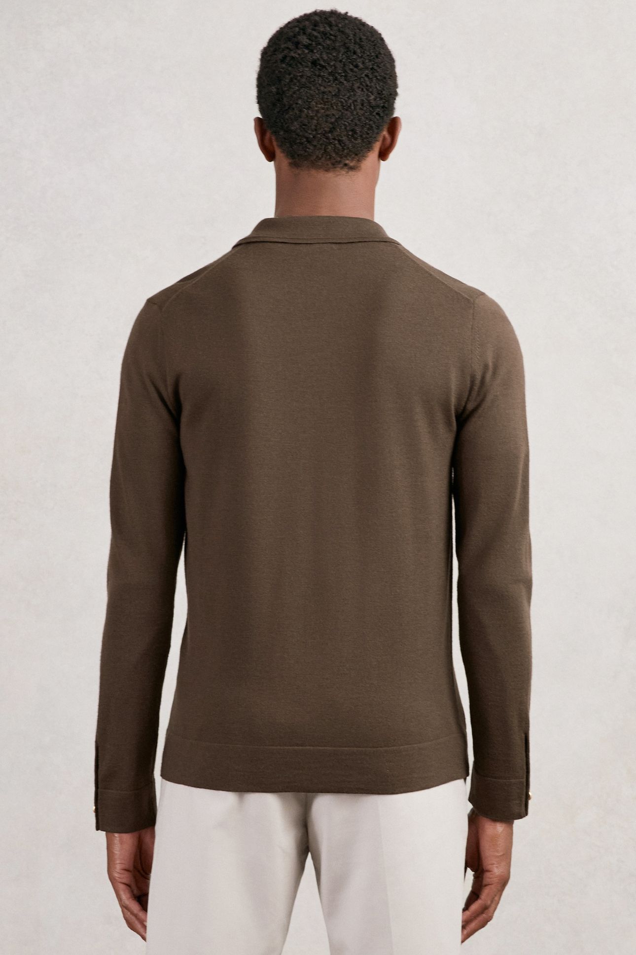 LS BUTTON THROUGH MERINO WOOL CARDIGAN CHOCOLATE BROWN 2