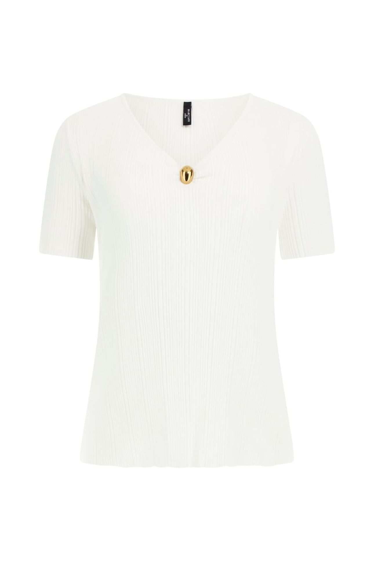 KATHLEEN SS RIBBED T WHITE PEAKS 4