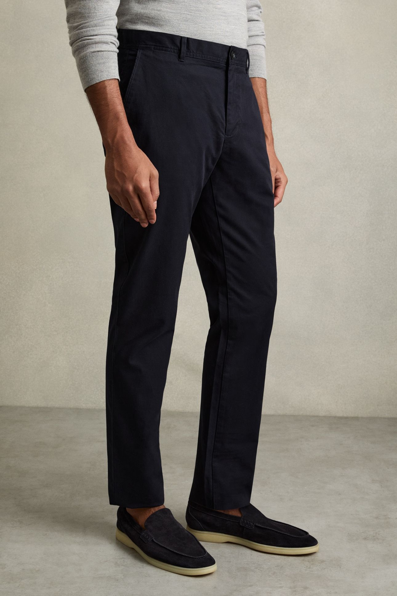 WASHED SLIM FIT CHINO NAVY 1