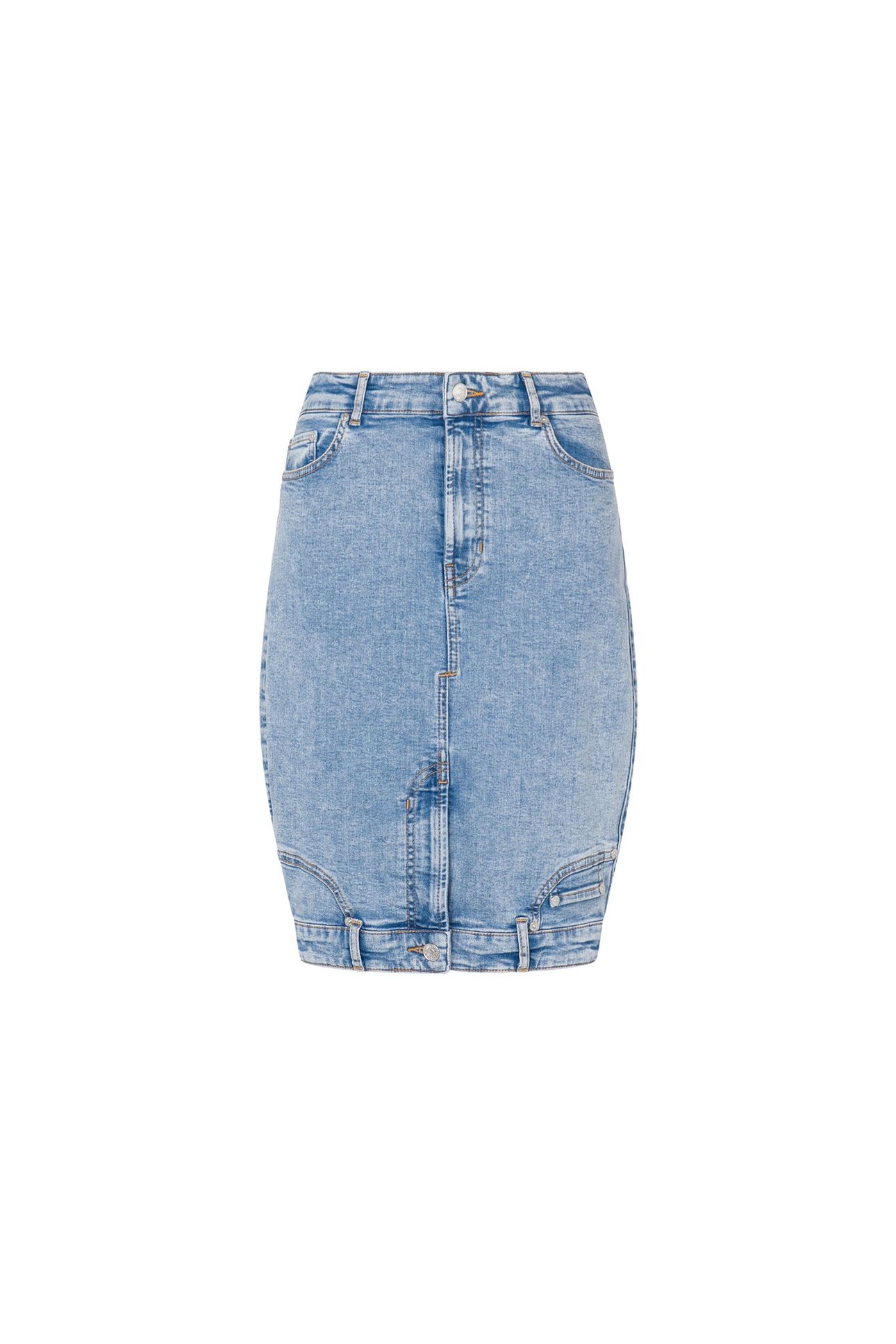 UPSIDE DOWN STRETCH DENIM SKIRT BLUE 3