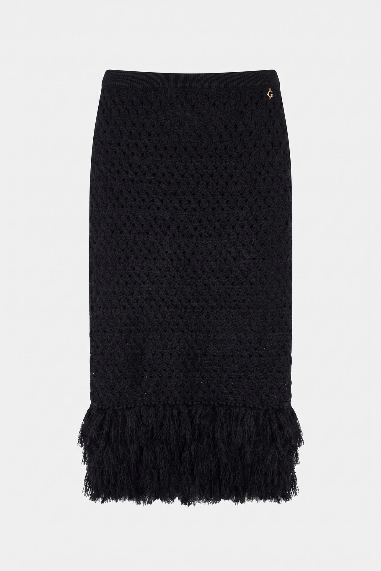 LUCA FRINGED HEM MID JET BLACK A996 3