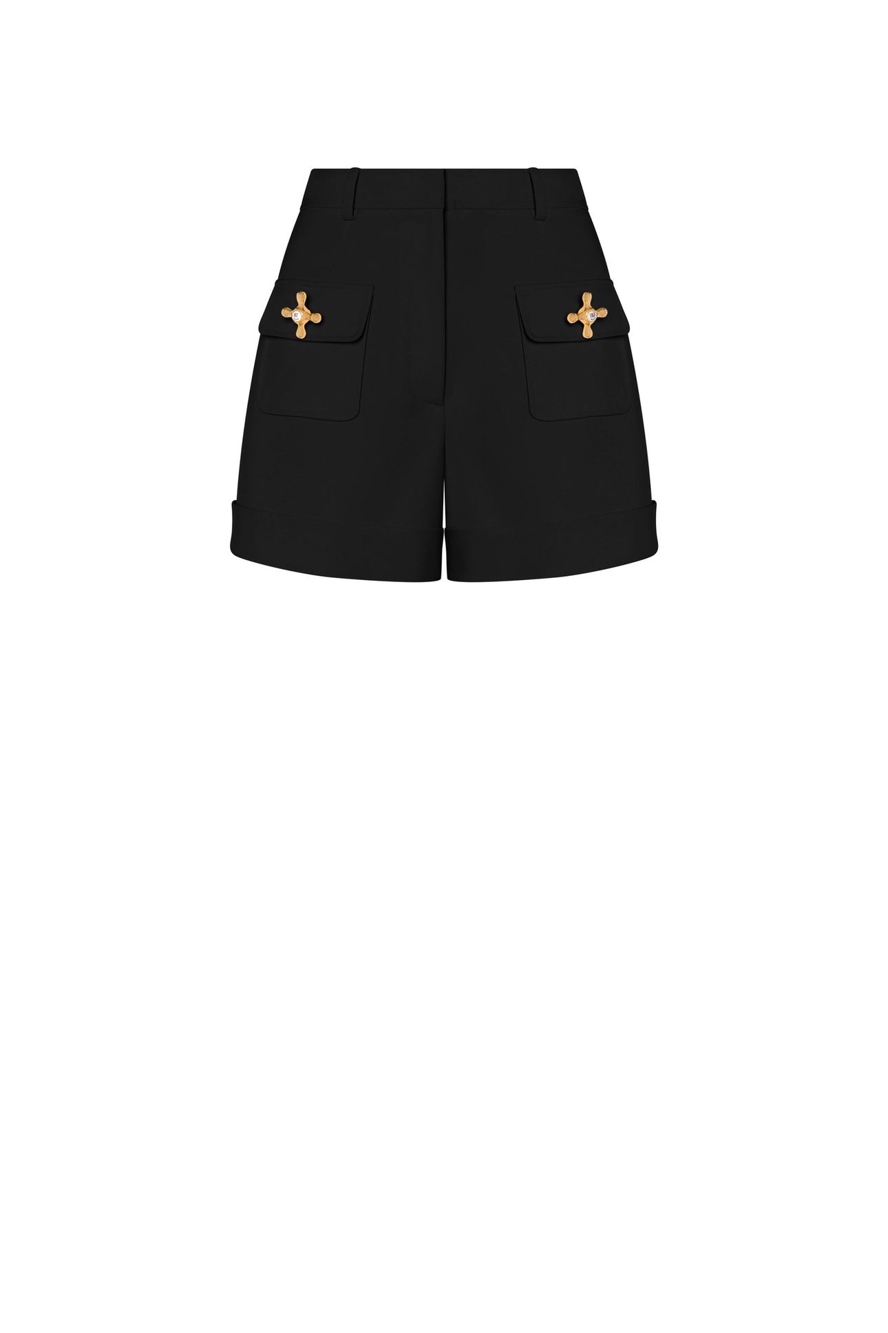 SHORTS IN CREPE FAUCET DETAILS BLACK 3