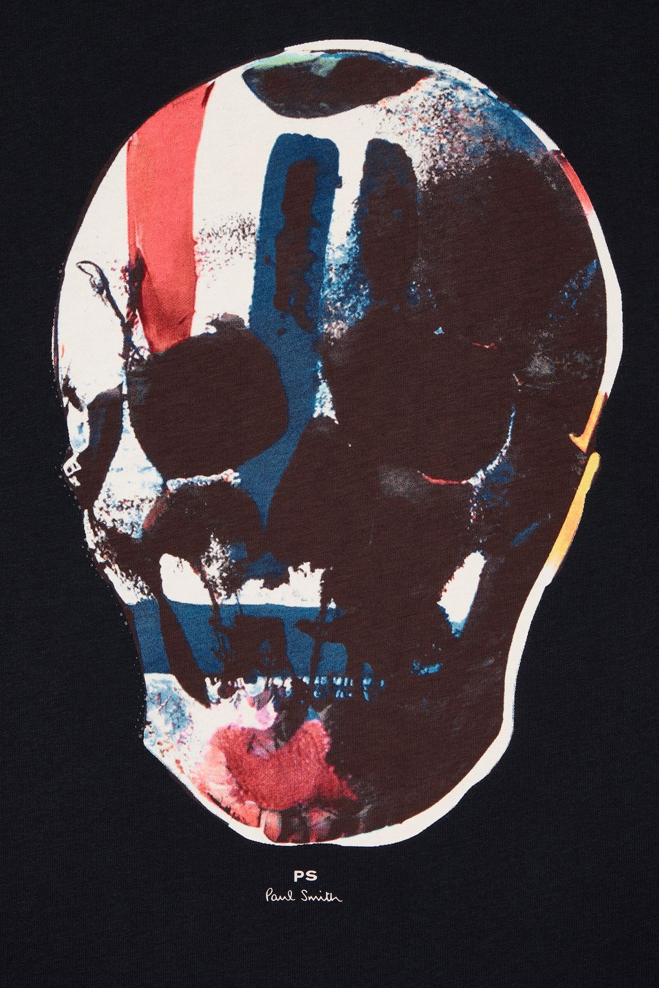 MENS REG FIT SS T SHIRT SKULL RED BLUE VERY DARK NAVY 5