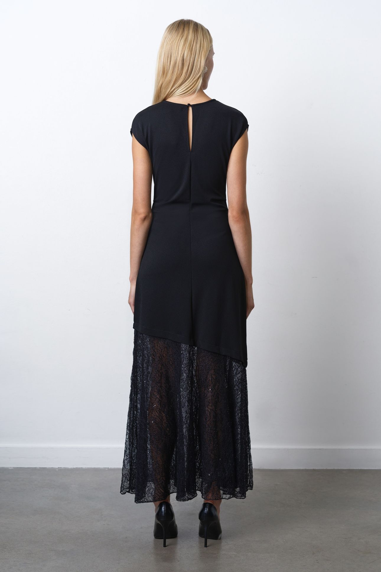 VALETTA LACE MIX DRESS BLACK 2