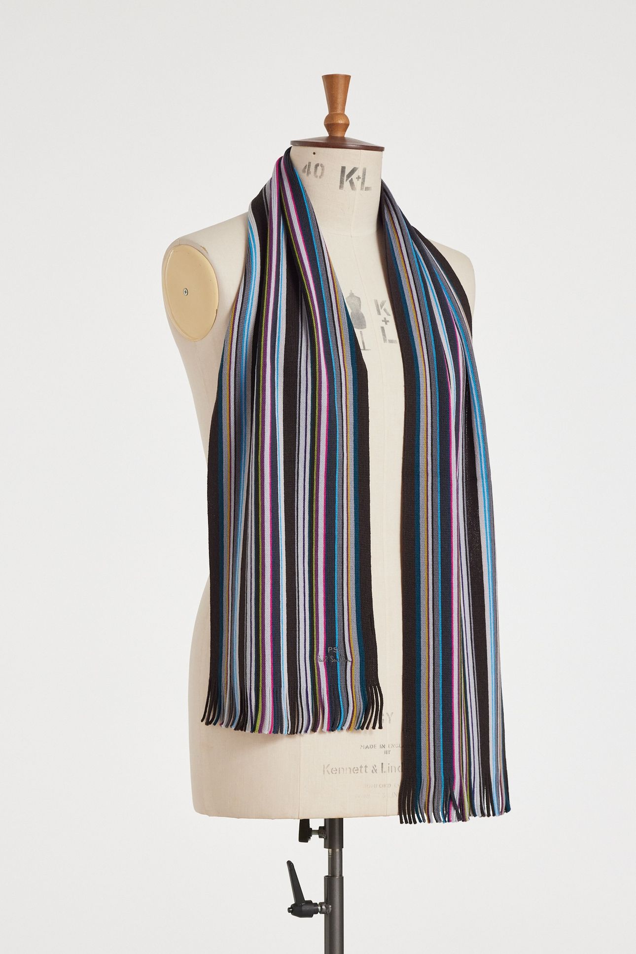 MEN SCARF PS MULTCL STRP SLATE 2
