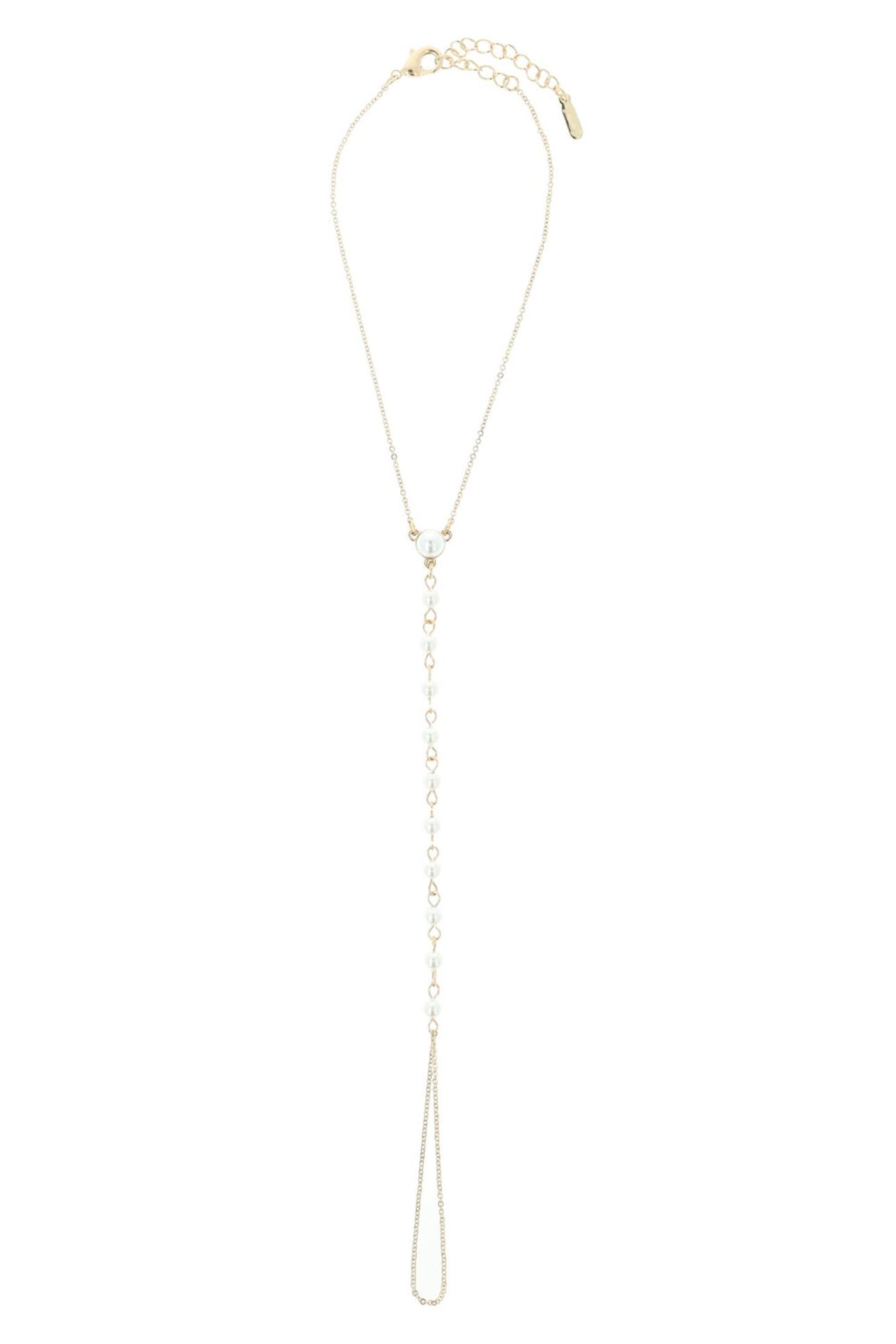 GOLDEN ANKLE CHAIN WITH PEARLS CREAM 2