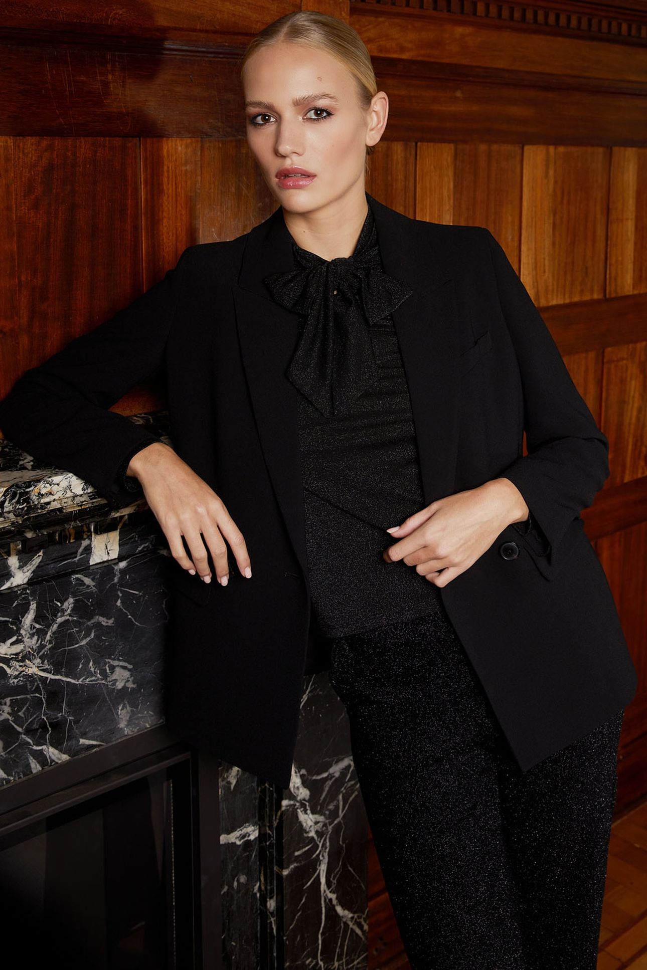 FANCY LUREX T-SHIRT WITH BOW BLACK 5