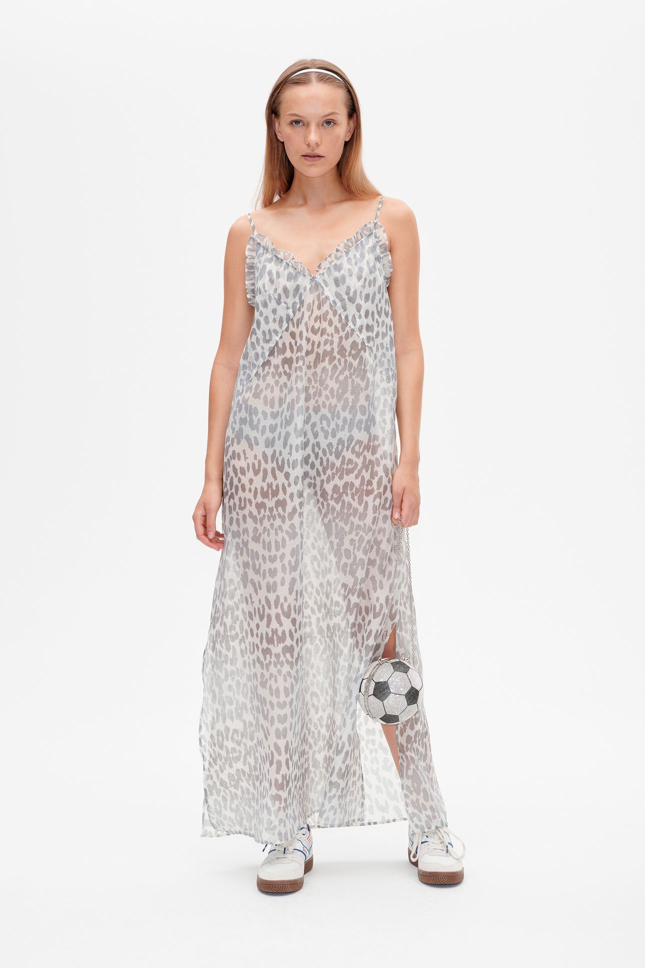 ALVINE DRESS GREY OFFICE LEOPARD 1